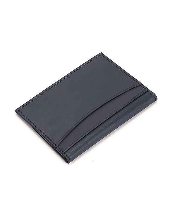 Buy Tommy Hilfiger Men Navy Removable Card Holder Leather Wallet - NNNOW.com