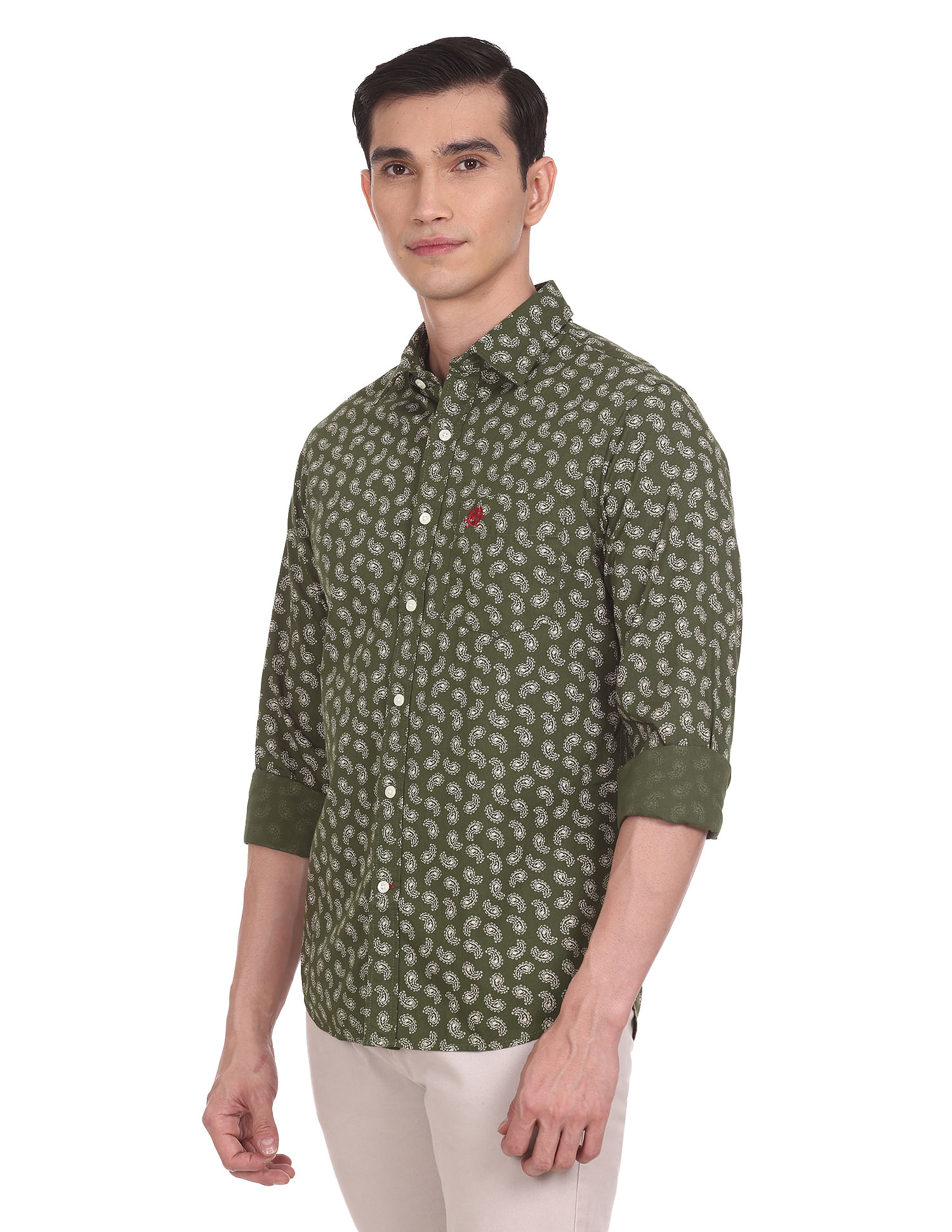 green paisley shirt men