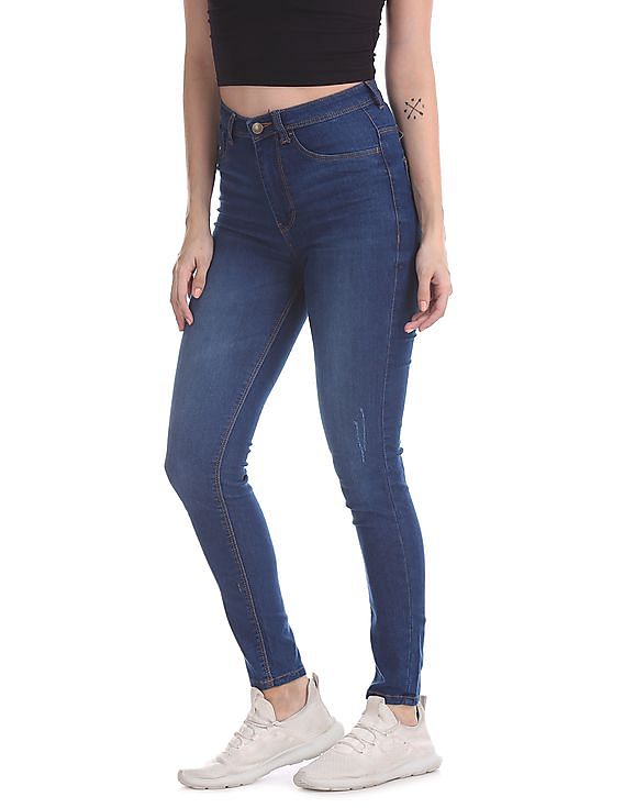 Flying Machine Women Betty Slim Fit Whiskered Jeggings