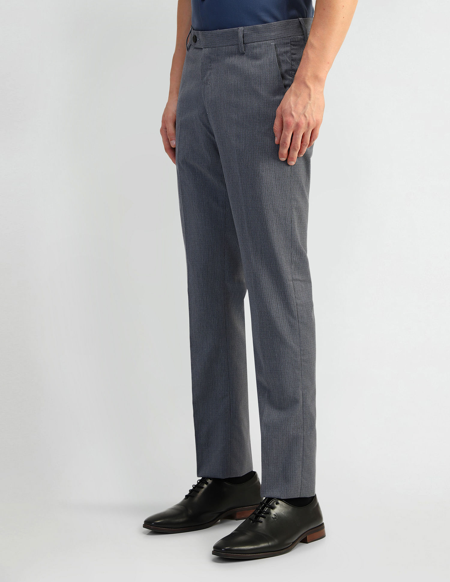 Arrow Mid Rise Checked Trousers