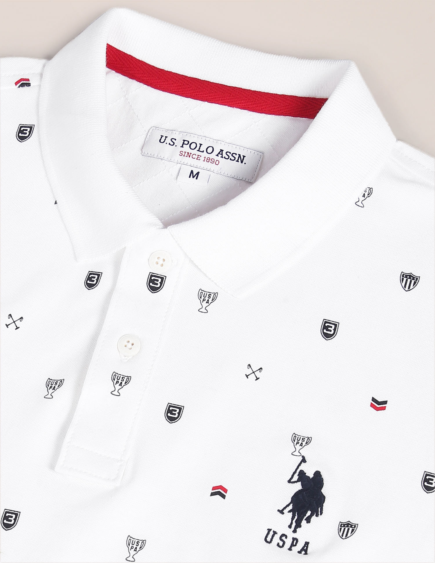 U.S. Polo Assn. Monogram Print Cotton Polo Shirt