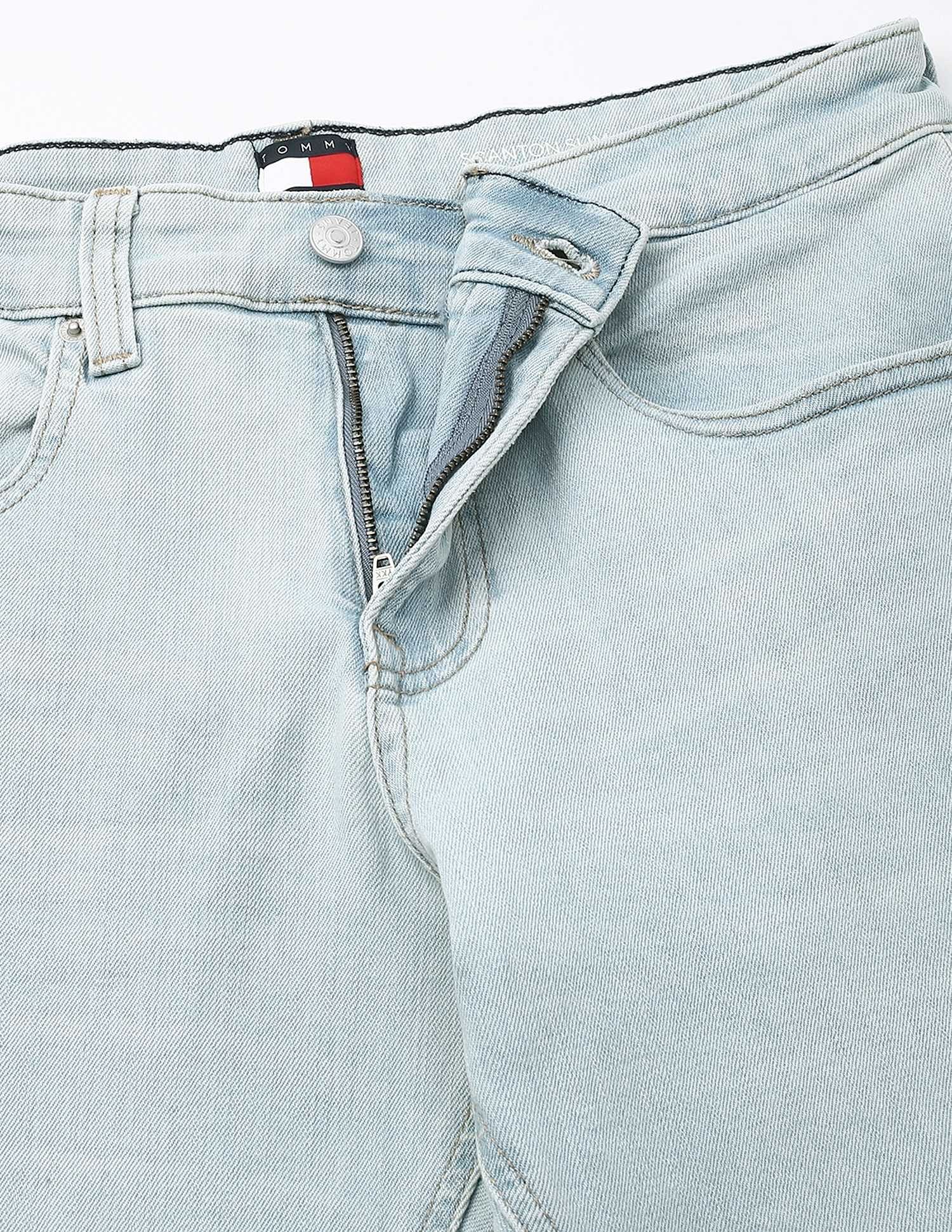 Tommy Hilfiger Light-Wash Regular-Fit Mid-Rise Jeans