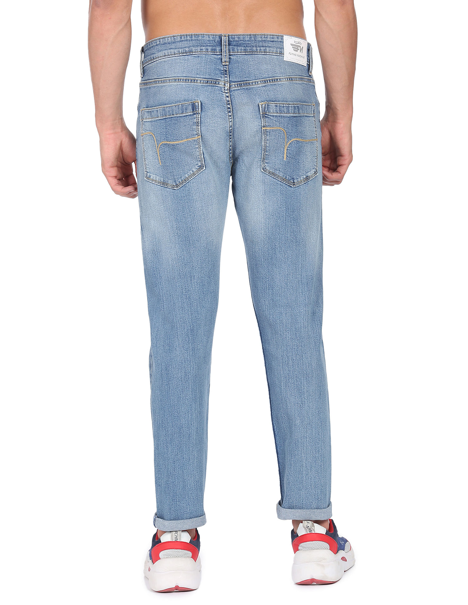 Flying Machine Slash Slim Tapered Fit Stone Wash Jeans