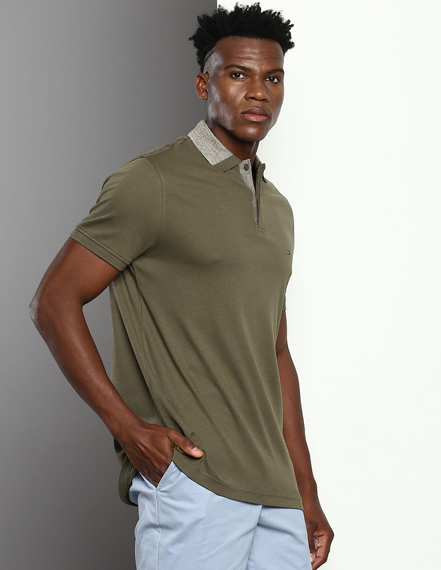 Tommy Hilfiger Mouline Collar Regular Fit Polo Shirt