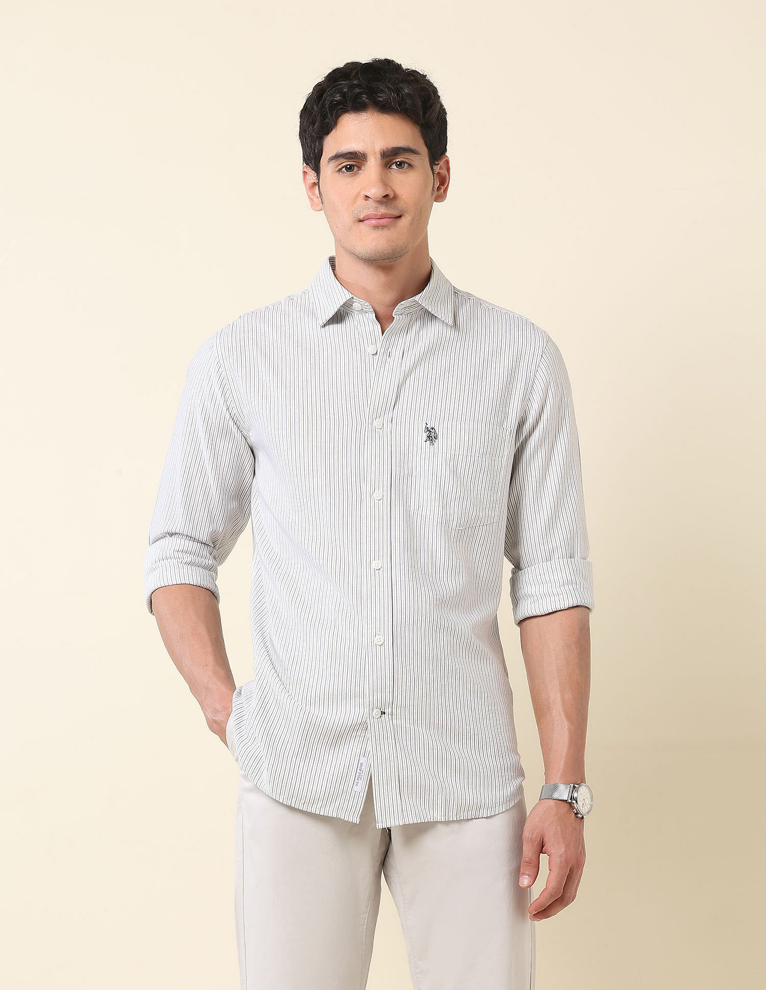 U.S. Polo Assn. Vertical Striped Tailored Fit Shirt