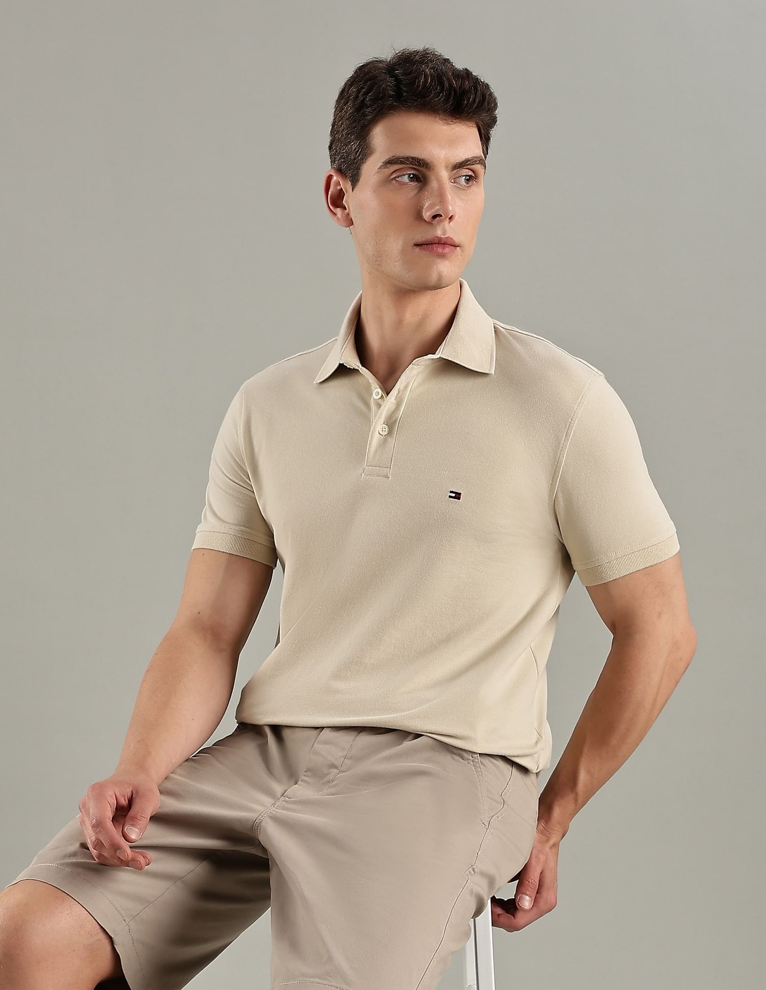 Tommy Hilfiger Solid Slim-Fit Cotton Polo T-Shirt