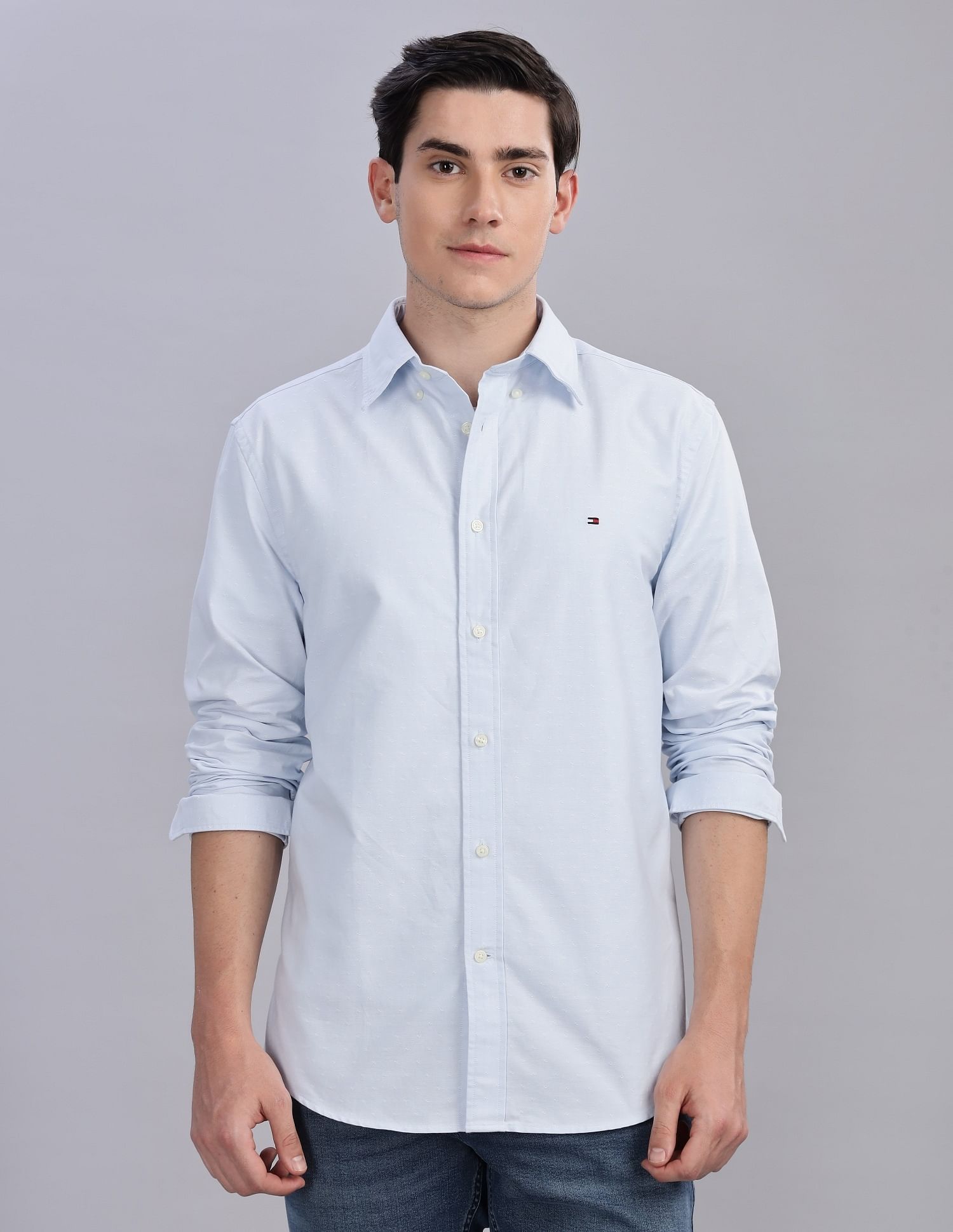 Tommy Hilfiger Solid Regular-Fit Oxford Woven Shirt