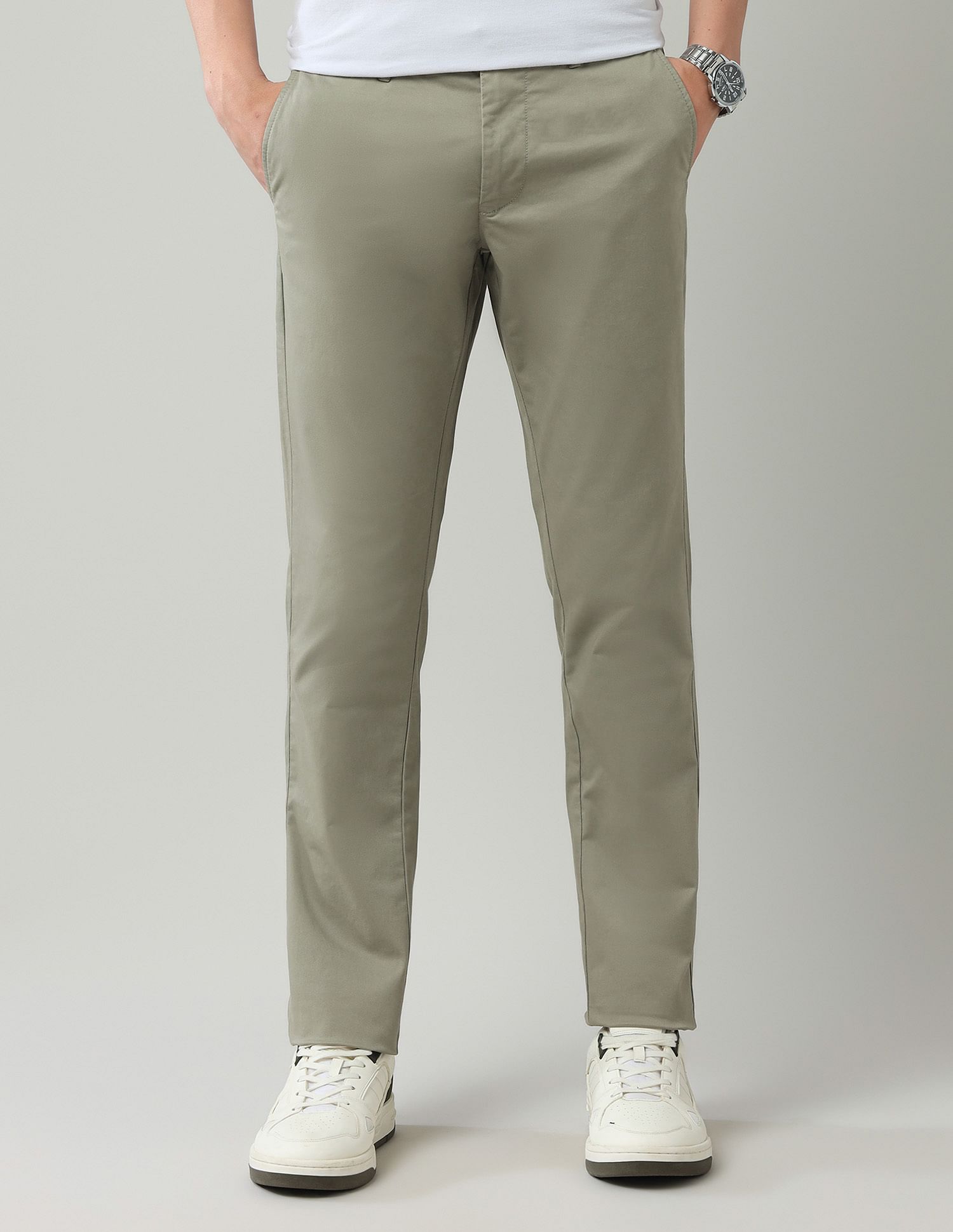 Arrow Sport AutoFlex Mid Rise Satin Trousers