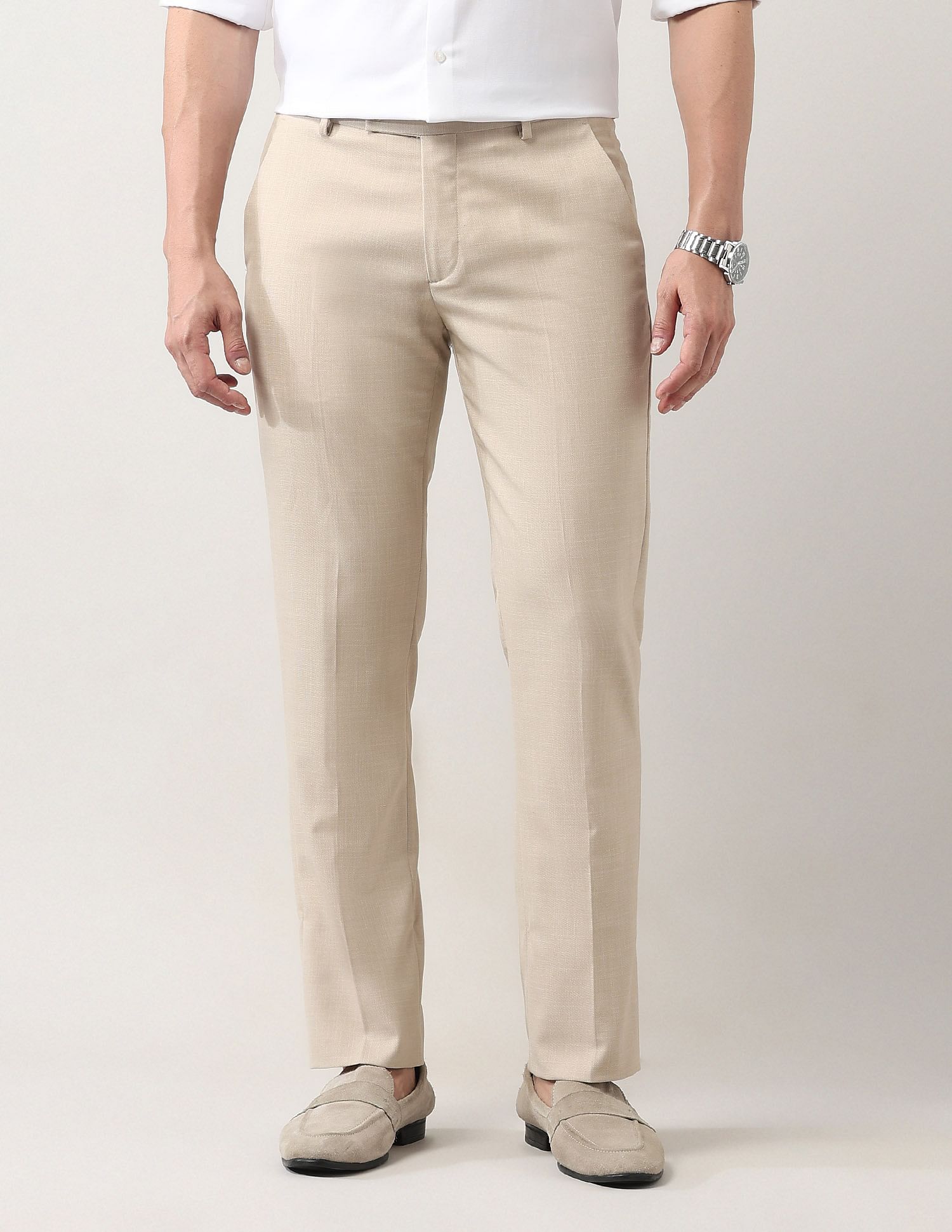 Arrow Mid Rise Dobby Autoflex Trousers