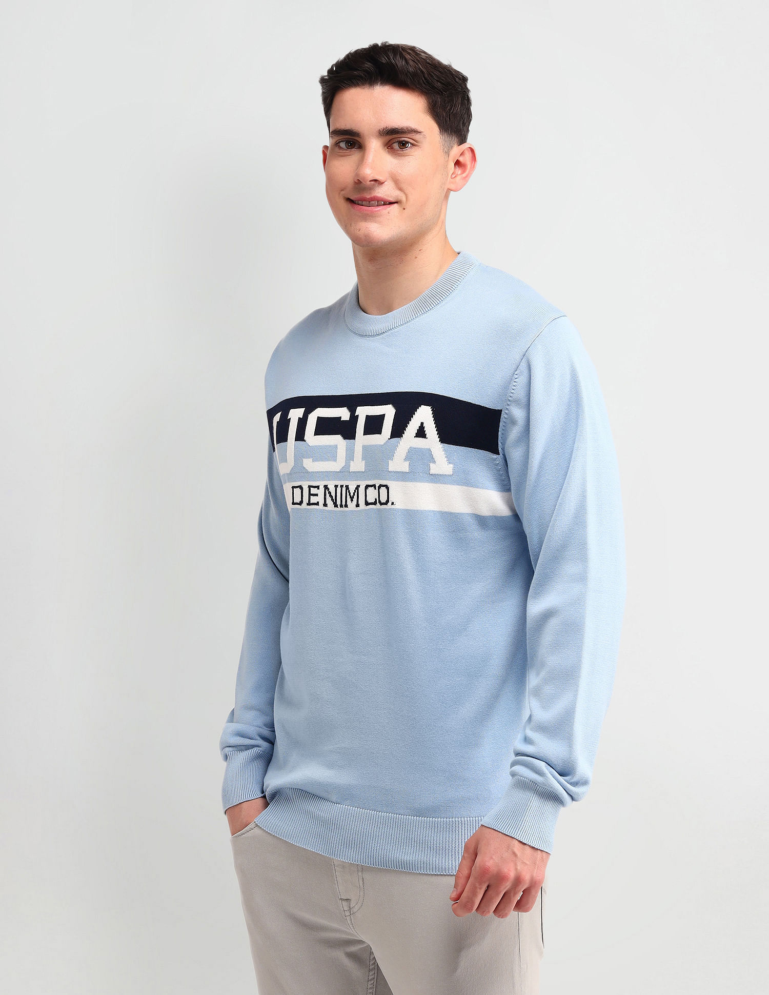 U.S. Polo Assn. Denim Co. Brand Printed Regular Fit Sweater