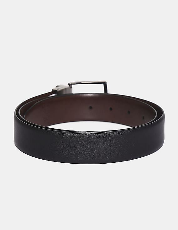 U.S. Polo Assn. Black And Brown Metallic Buckle Reversible Belt