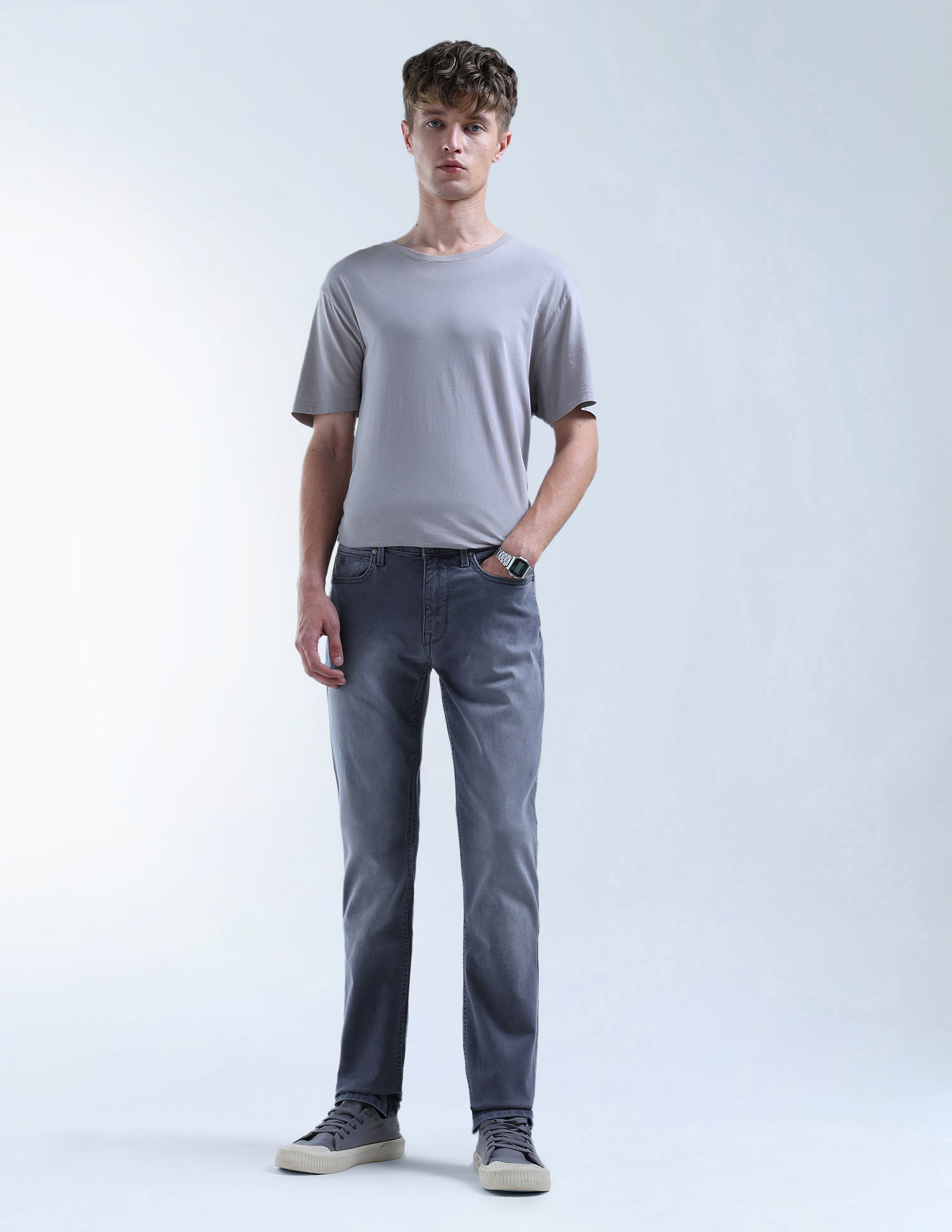 Flying Machine Freddie Slim Straight Fit Stone Washed Jeans