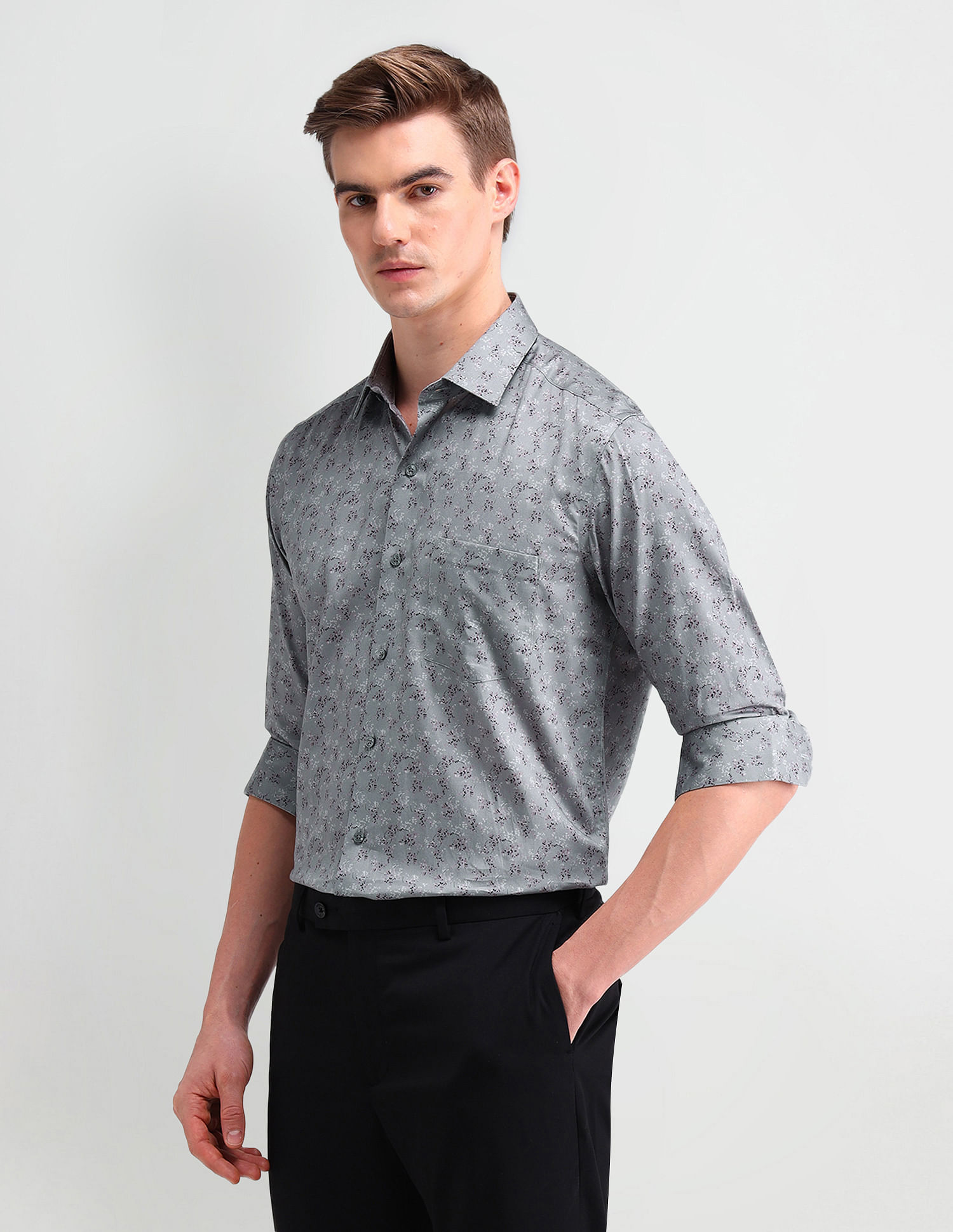 Arrow Manhattan Slim All-over Print Shirt