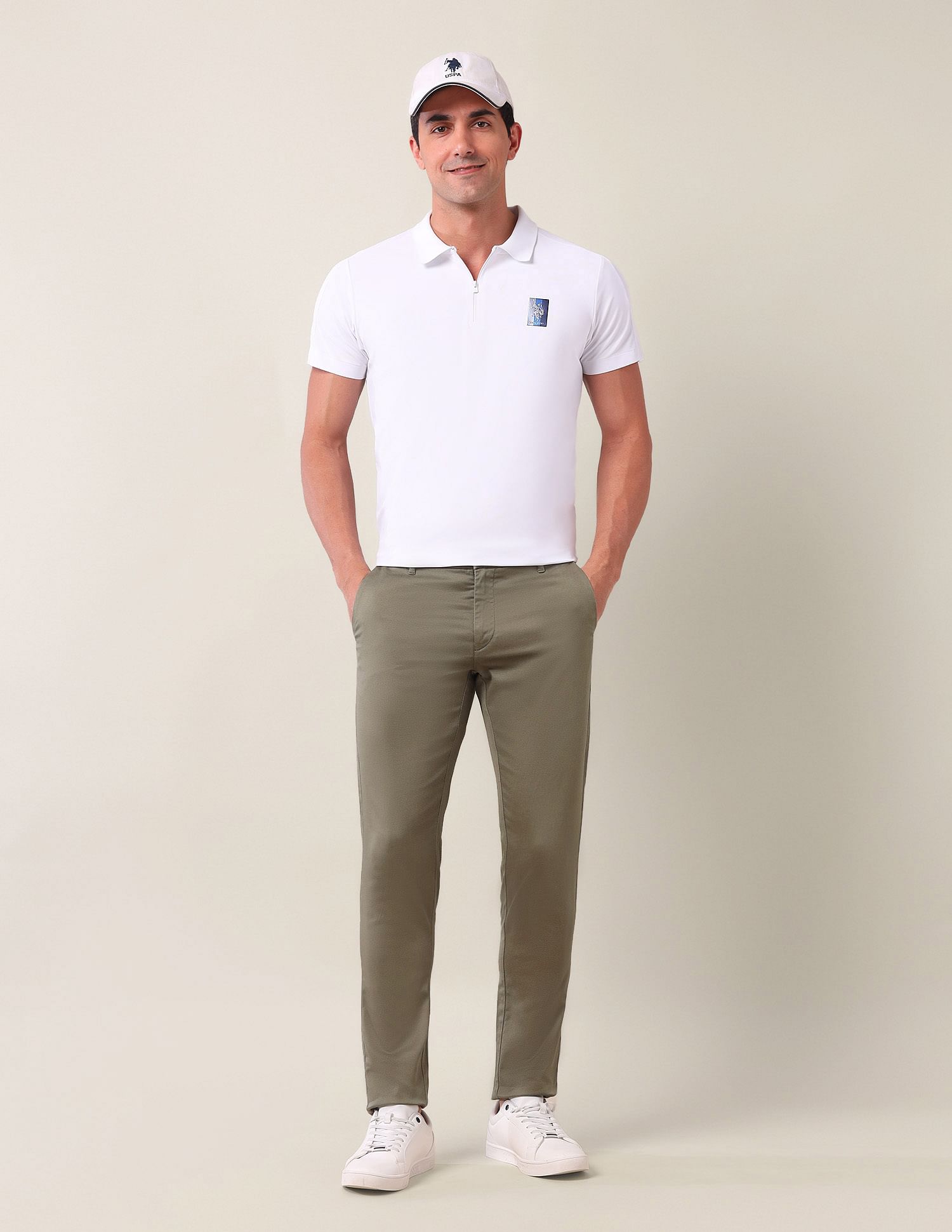 U.S. Polo Assn. Austin Slim Fit Solid Trousers
