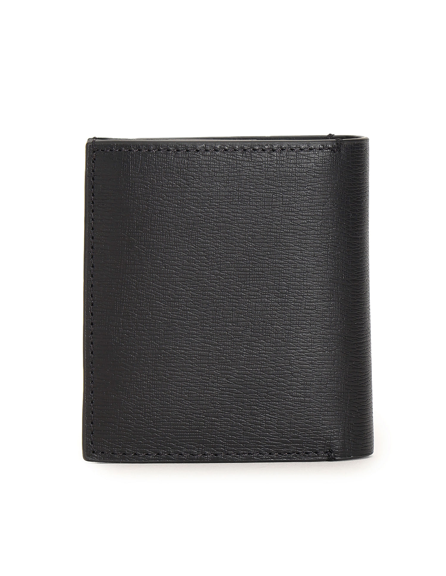 Calvin klein men's discount black leather trifold wallet