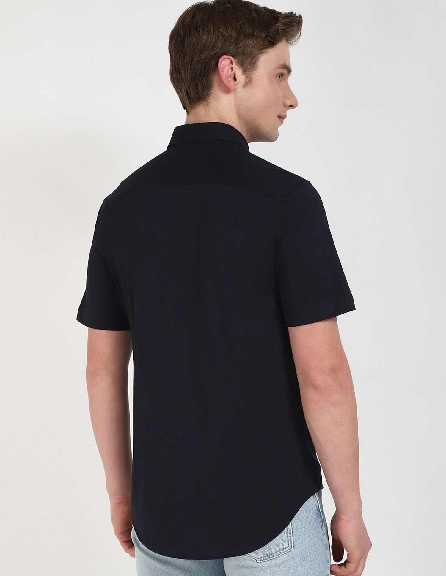 Tommy Hilfiger Solid Regular-Fit Cotton Shirt