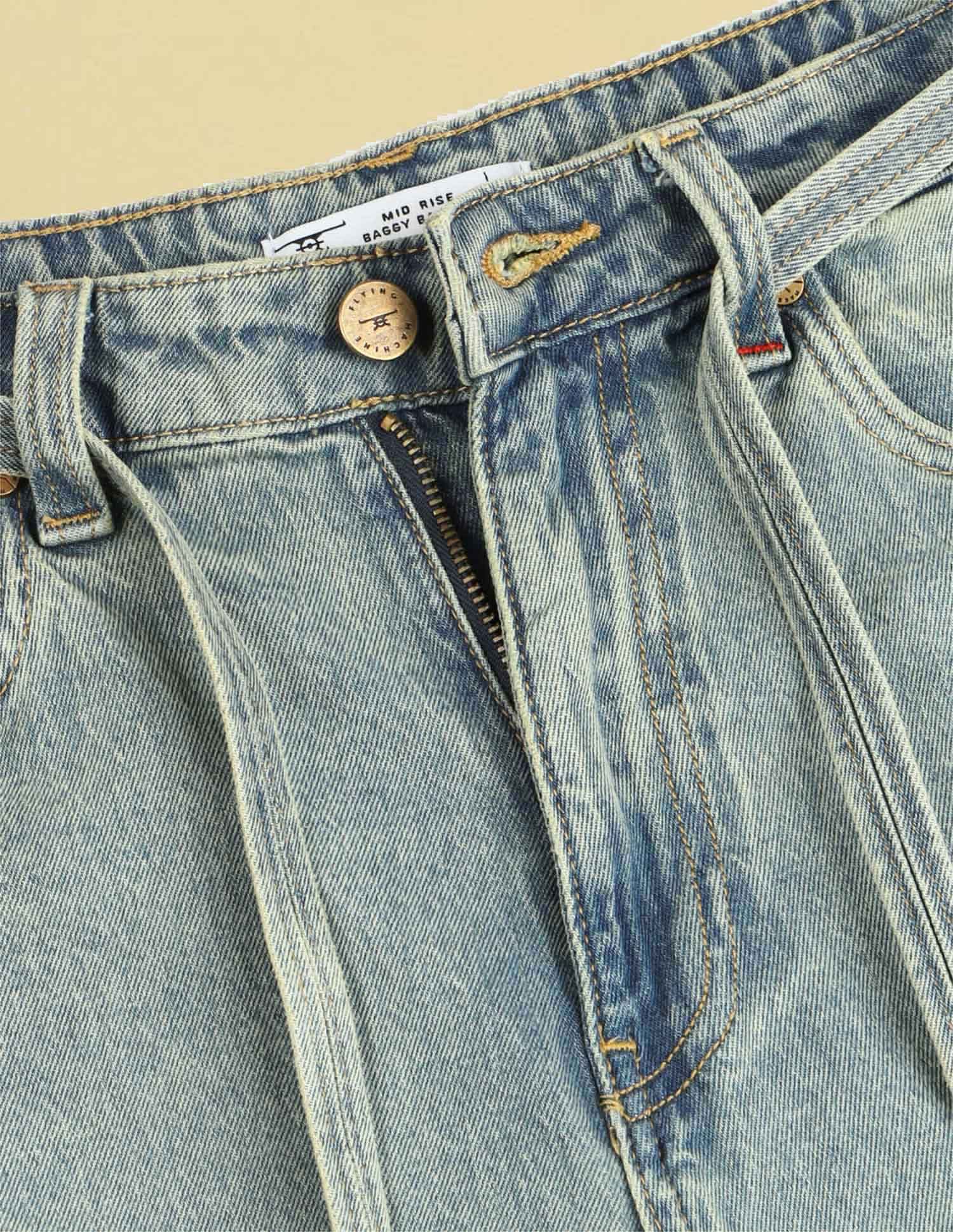 Flying Machine Women K-Street X Baggy Balloon Fit Belt Tie Up Jeans