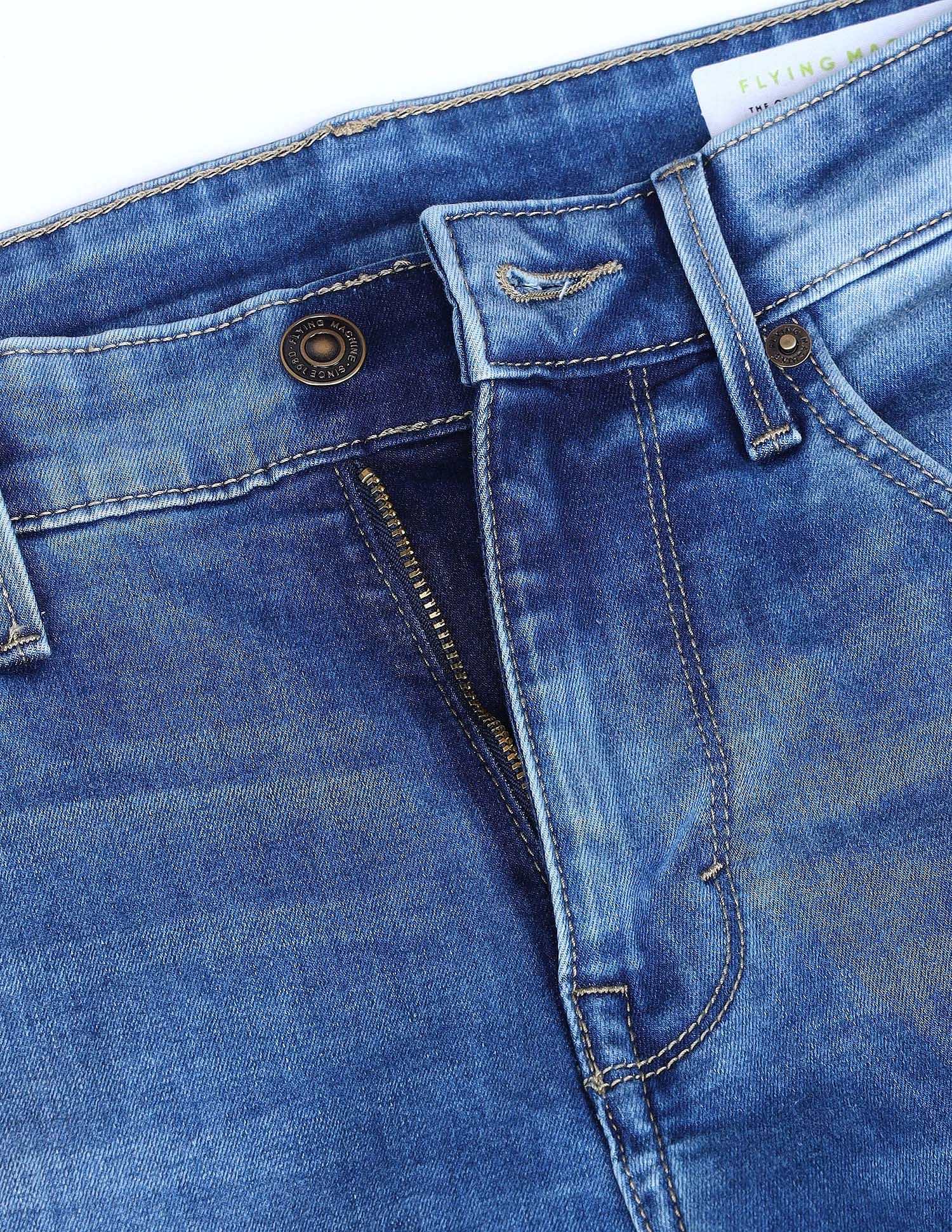Flying Machine Slash Slim Tapered Stone Wash Jeans