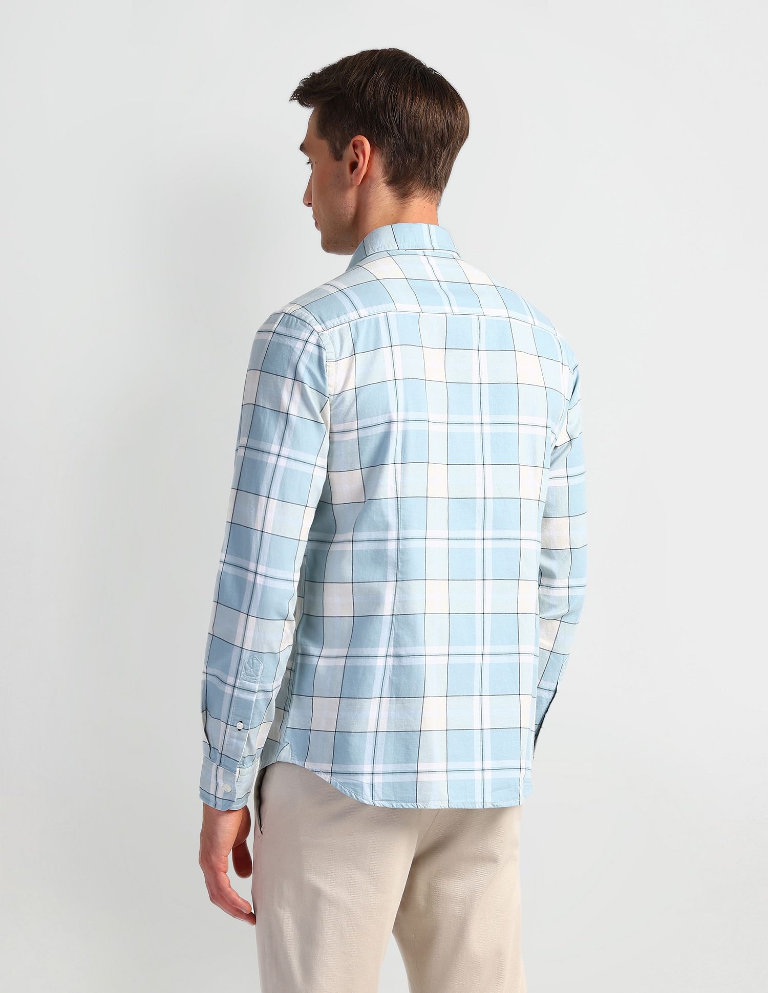 U.S. Polo Assn. Denim Co. Windowpane Checked Slim Fit Shirt