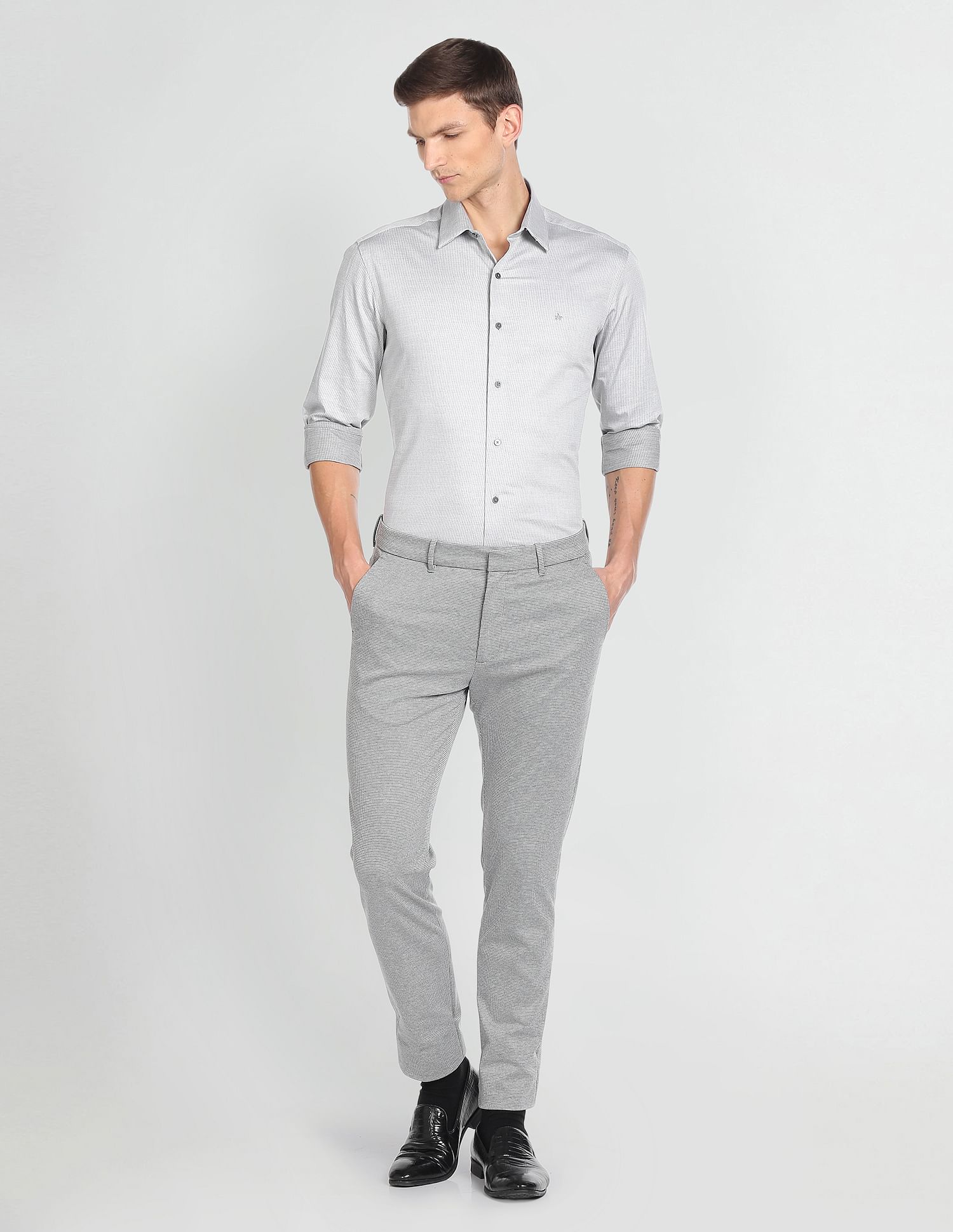 Arrow Newyork Geometric Patterned Manhattan Slim Fit Shirt