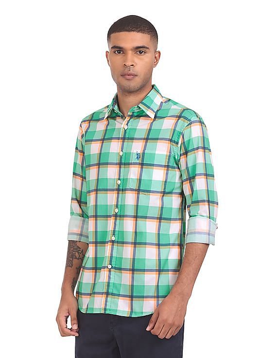 U.S. Polo Assn. Spread Collar Check Casual Shirt