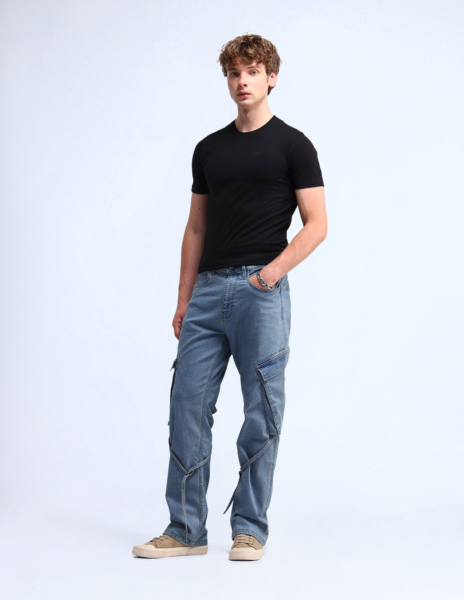 Flying Machine Cobain Loose Fit Blue Jeans