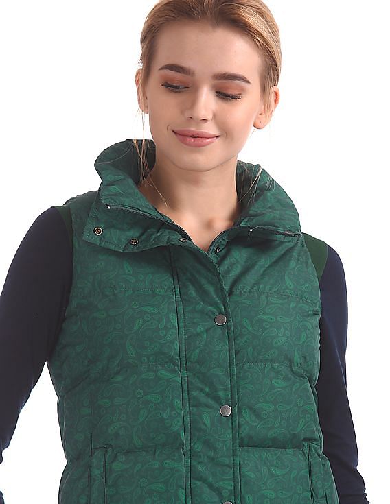 U.S. Polo Assn. Women Paisley Print Puffer Gilet Jacket