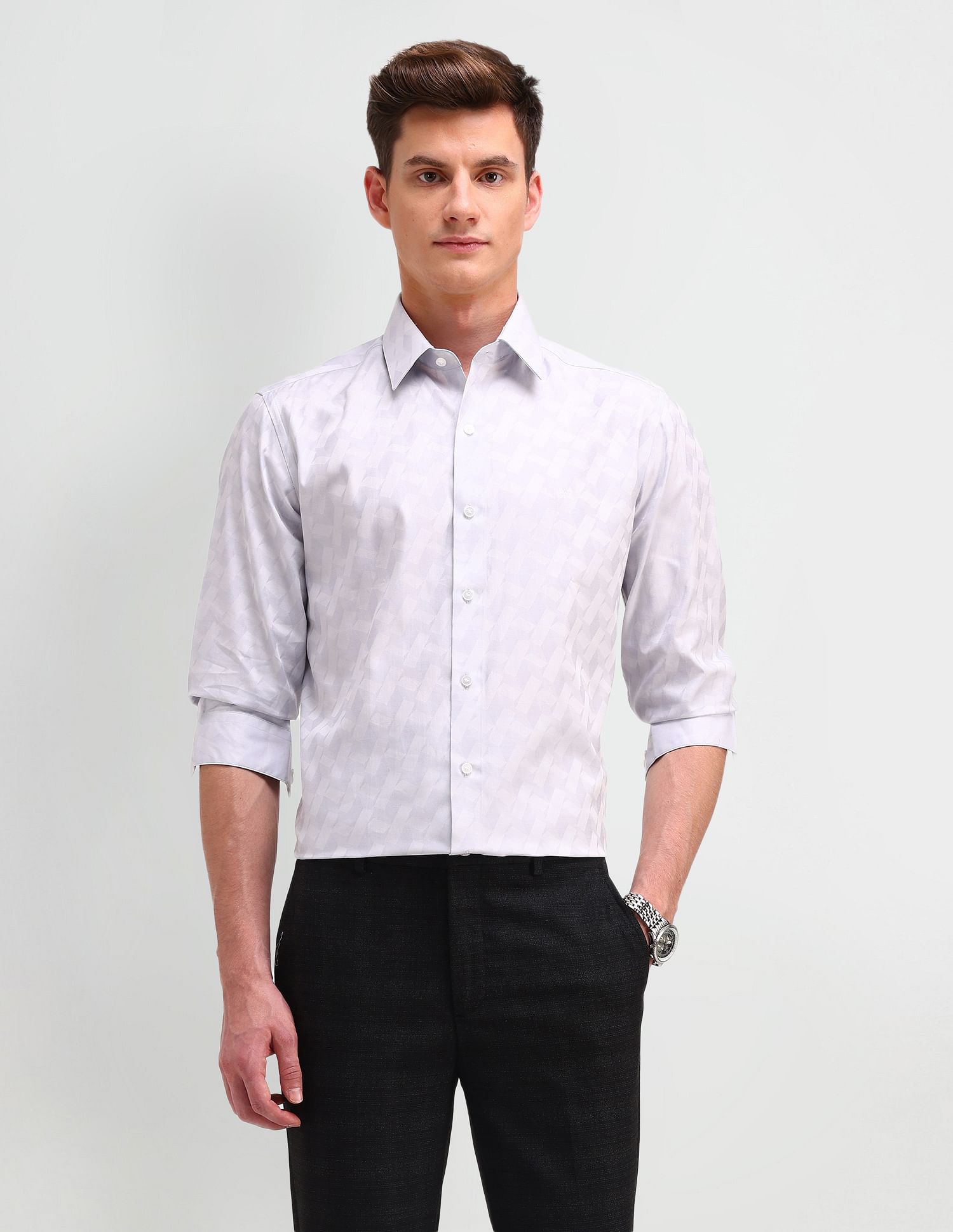 Arrow Newyork Slim Fit Jaquard Shirt