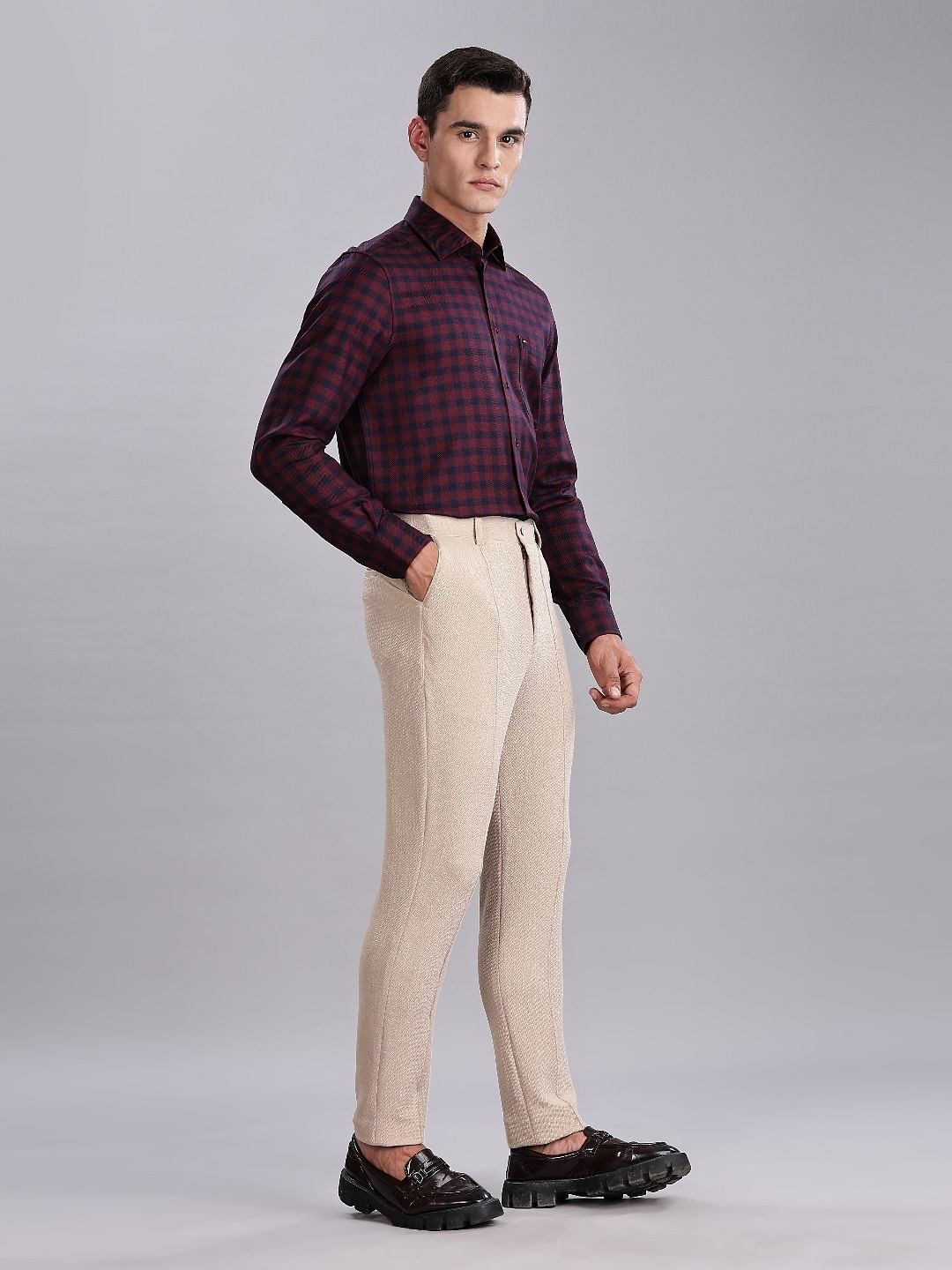 Tommy Hilfiger Checked Regular Fit Plain Woven Shirt