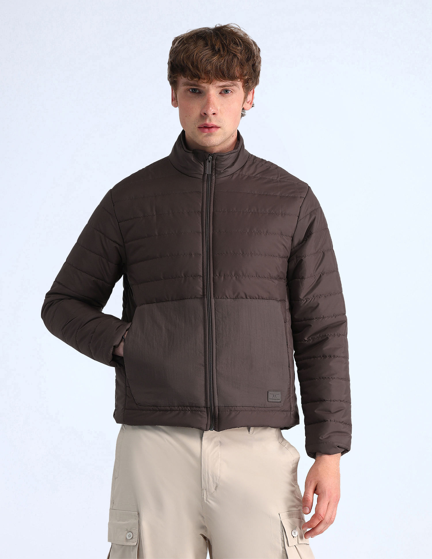 Flying Machine Regular Fit Solid Padded Jacket