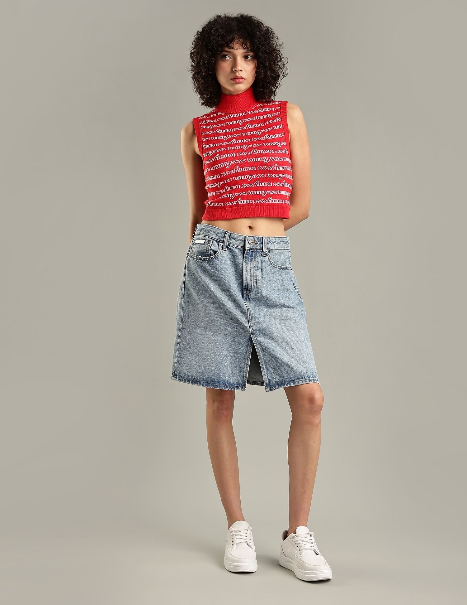 Tommy Hilfiger Regular-Fit Cotton High-Neck Crop Top