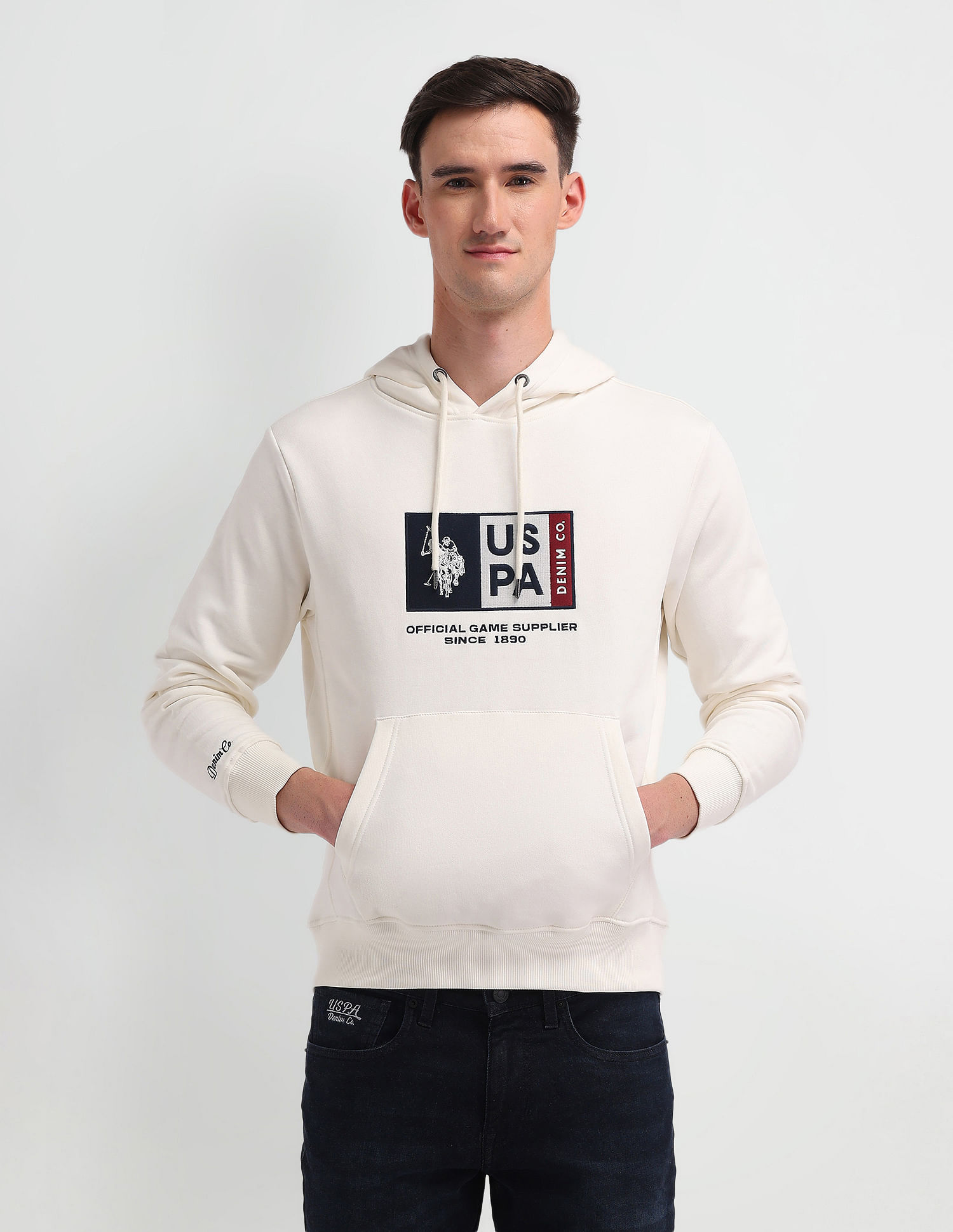 U.S. Polo Assn. Denim Co. Hooded Brand Appliqued Sweatshirt