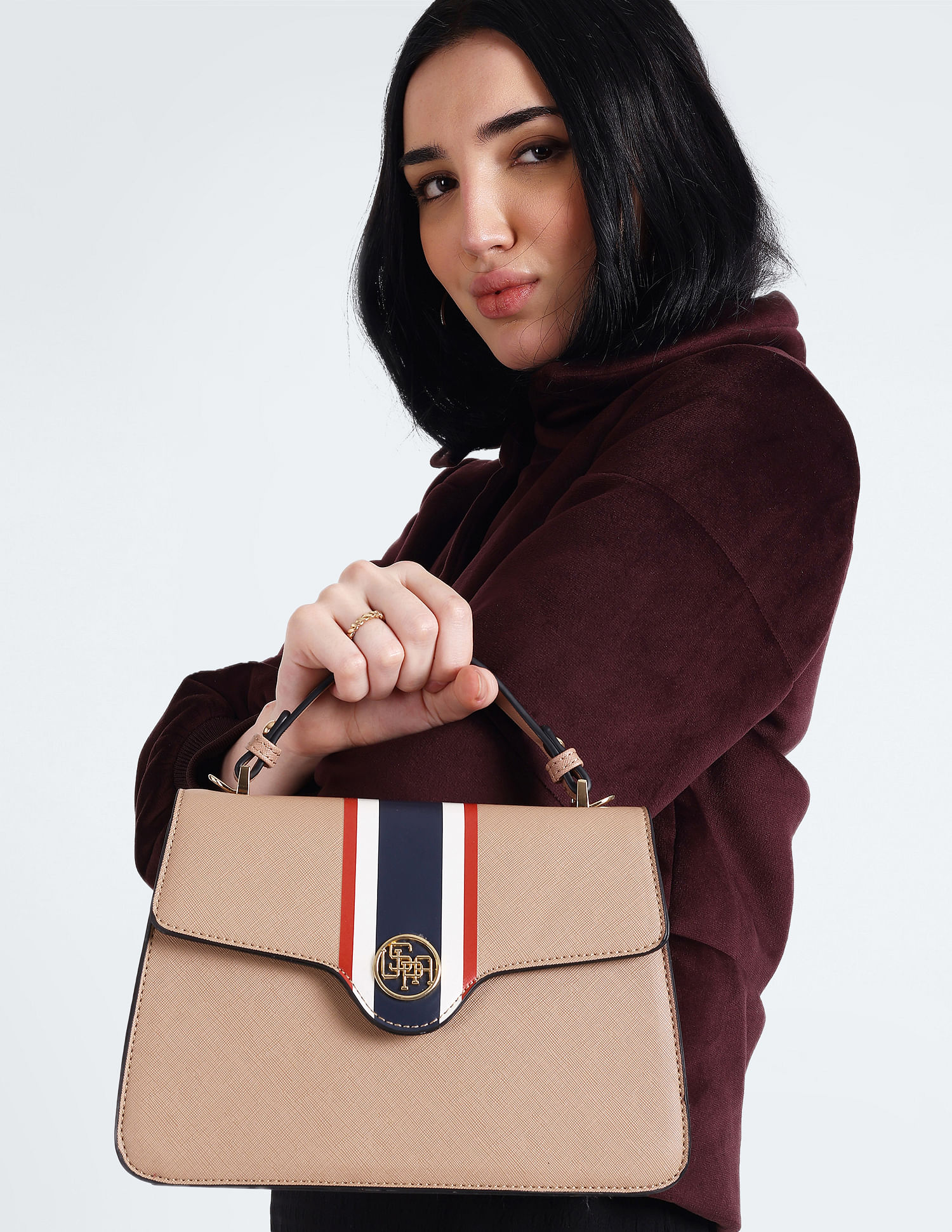 U.S. Polo Assn. Women Signature Stripe Structured Sling Bag