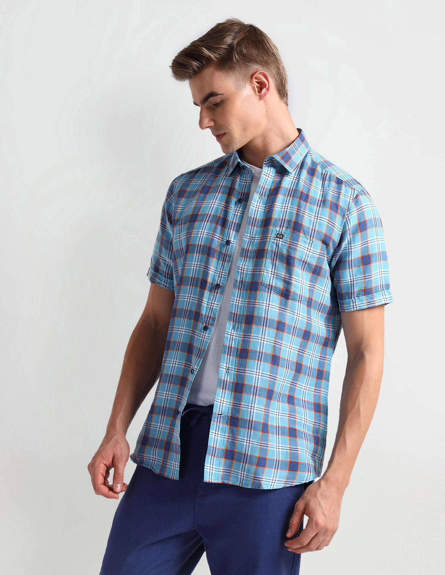 Arrow Sports Short Sleeve Tartan Check Shirt