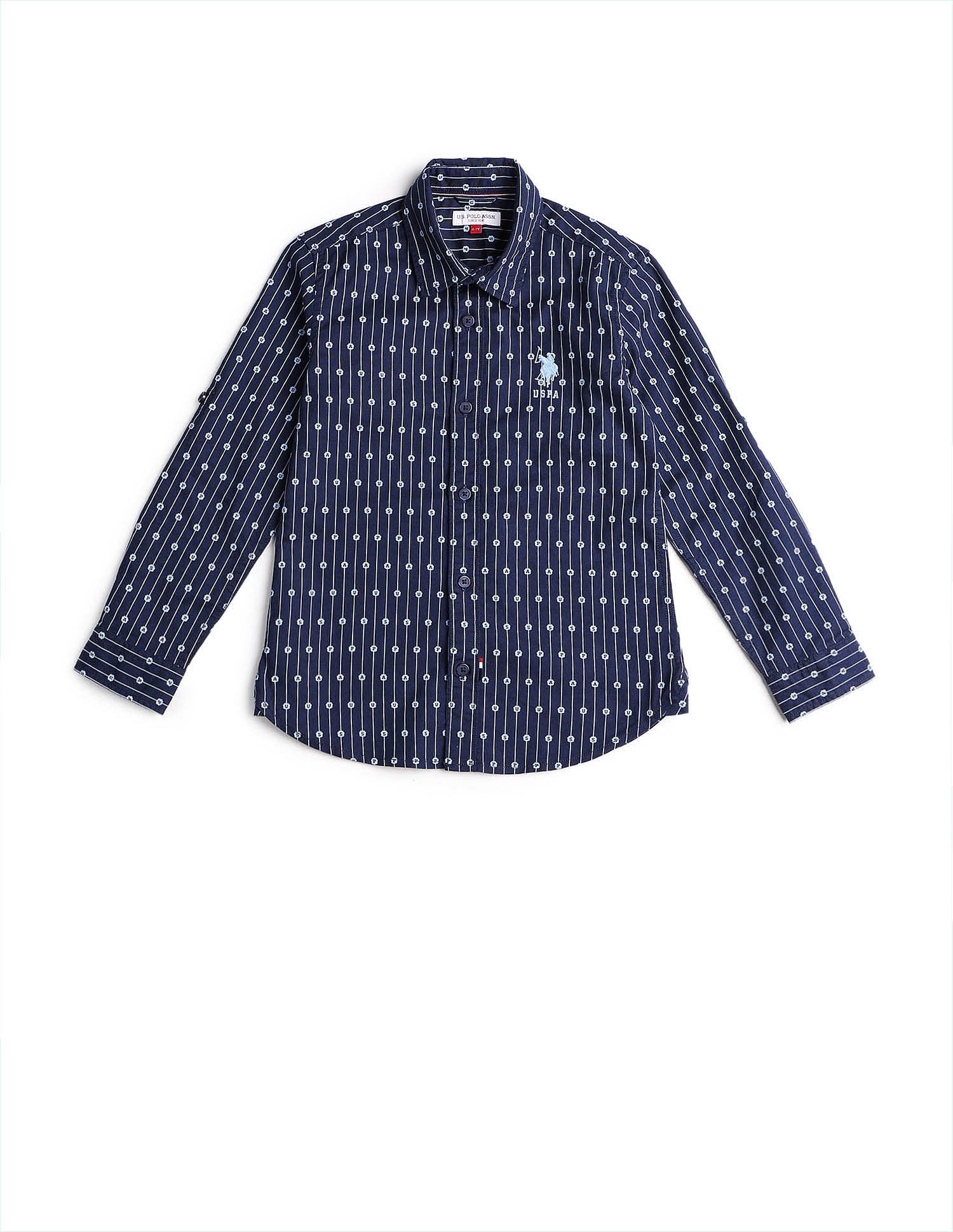 U.S. Polo Assn. Kids Boys Vertical Striped Oxford Shirt