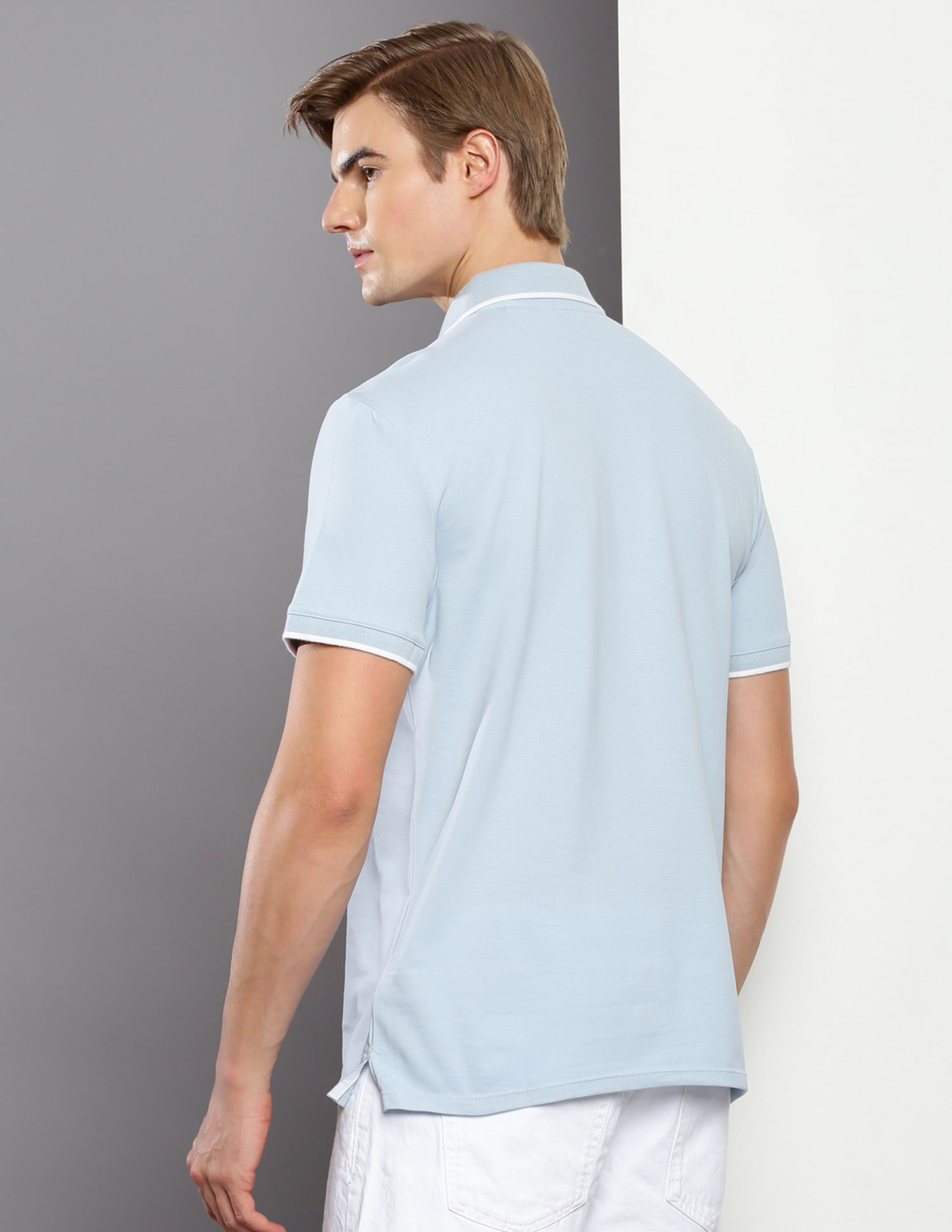 Calvin Klein Tipped Collar Stretch Solid Polo Shirt