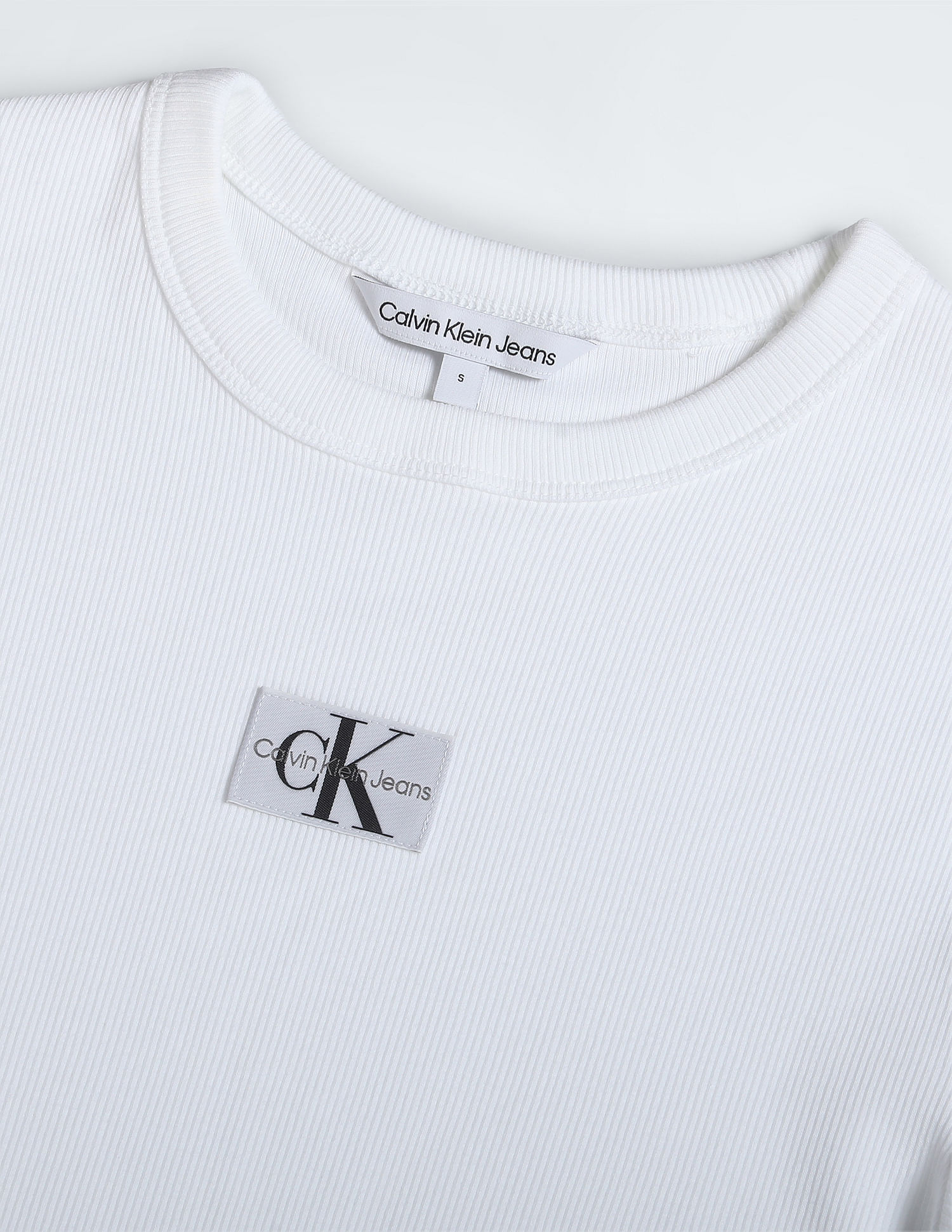 Buy Calvin Klein Jeans Woven Label Rib Regular T Shirt NNNOW