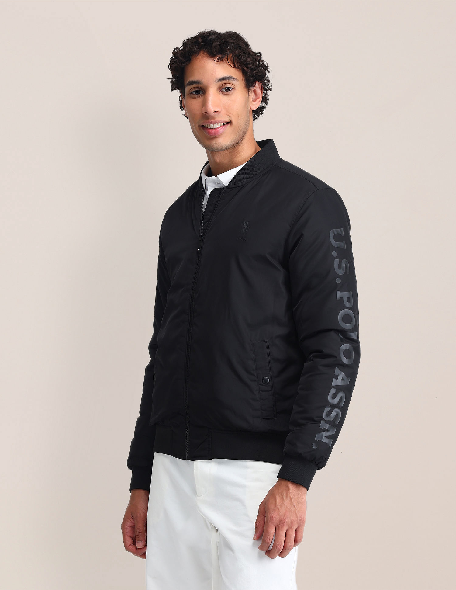 Buy U.S. Polo Assn. Regular Fit Solid Bomber Jacket - NNNOW.com