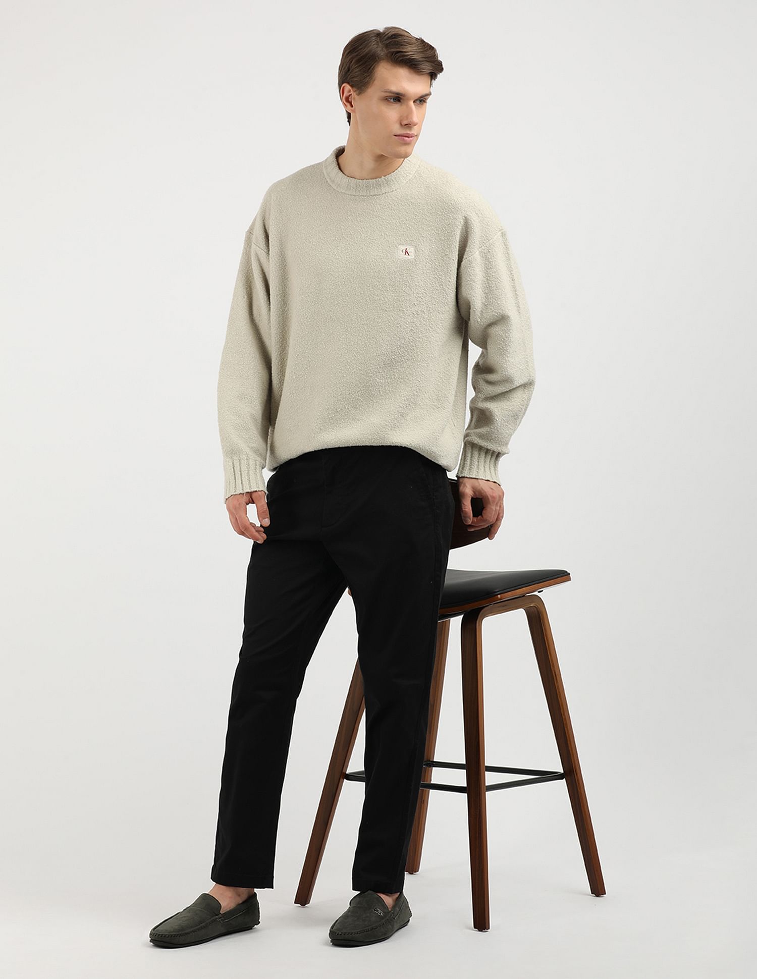 Calvin Klein Jeans Boucle Boxy Crew Neck Sweater