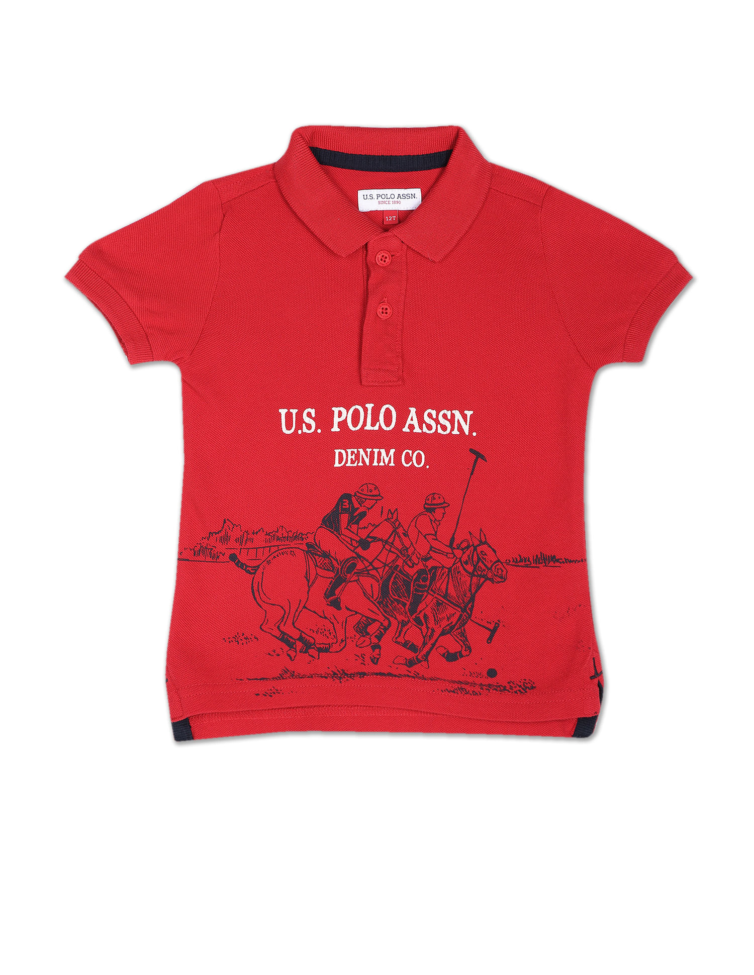 U.S. Polo Assn. Kids Graphic Print Cotton Polo Shirt