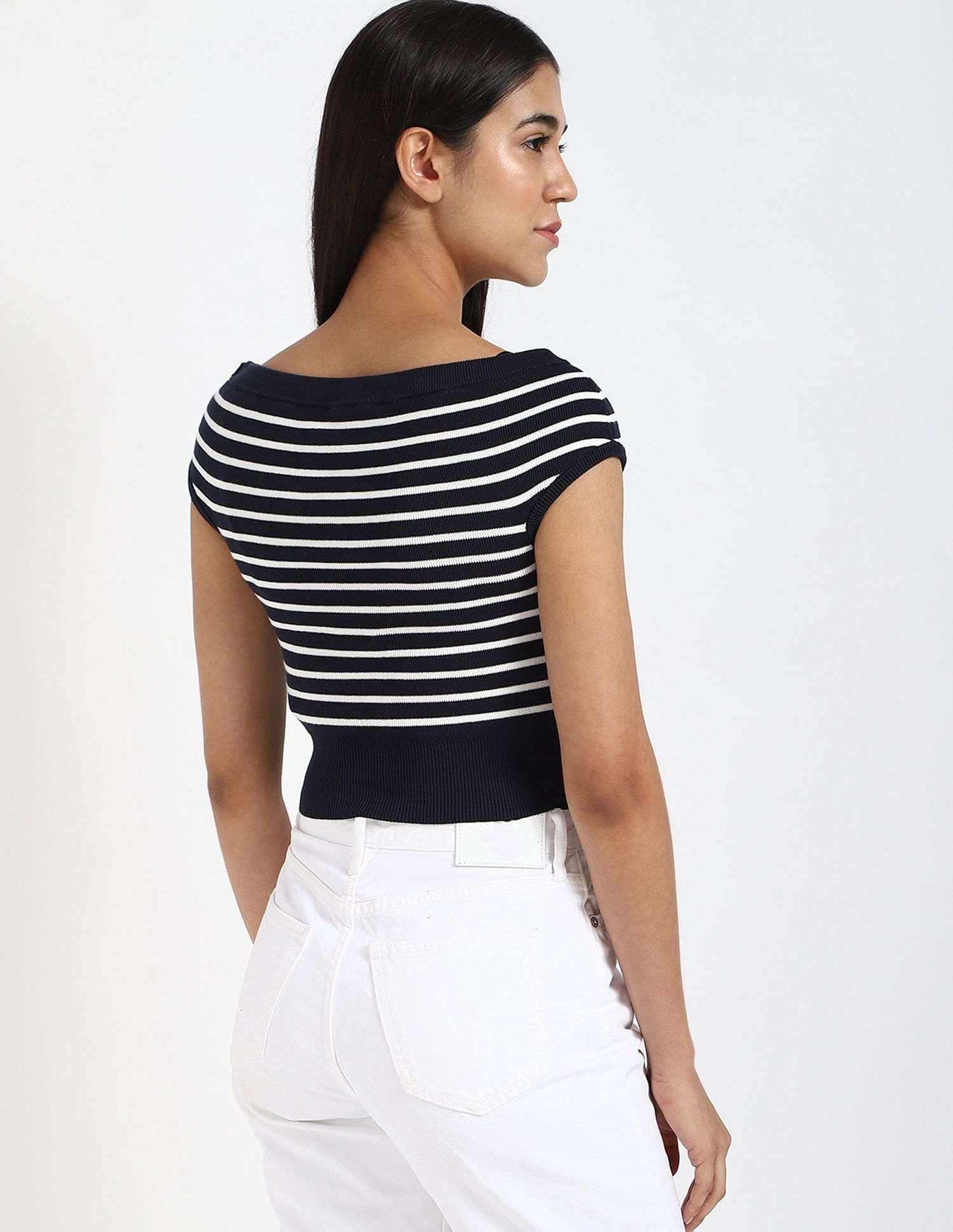 Tommy Hilfiger Slim-Fit Cotton Boat Neck Crop Top