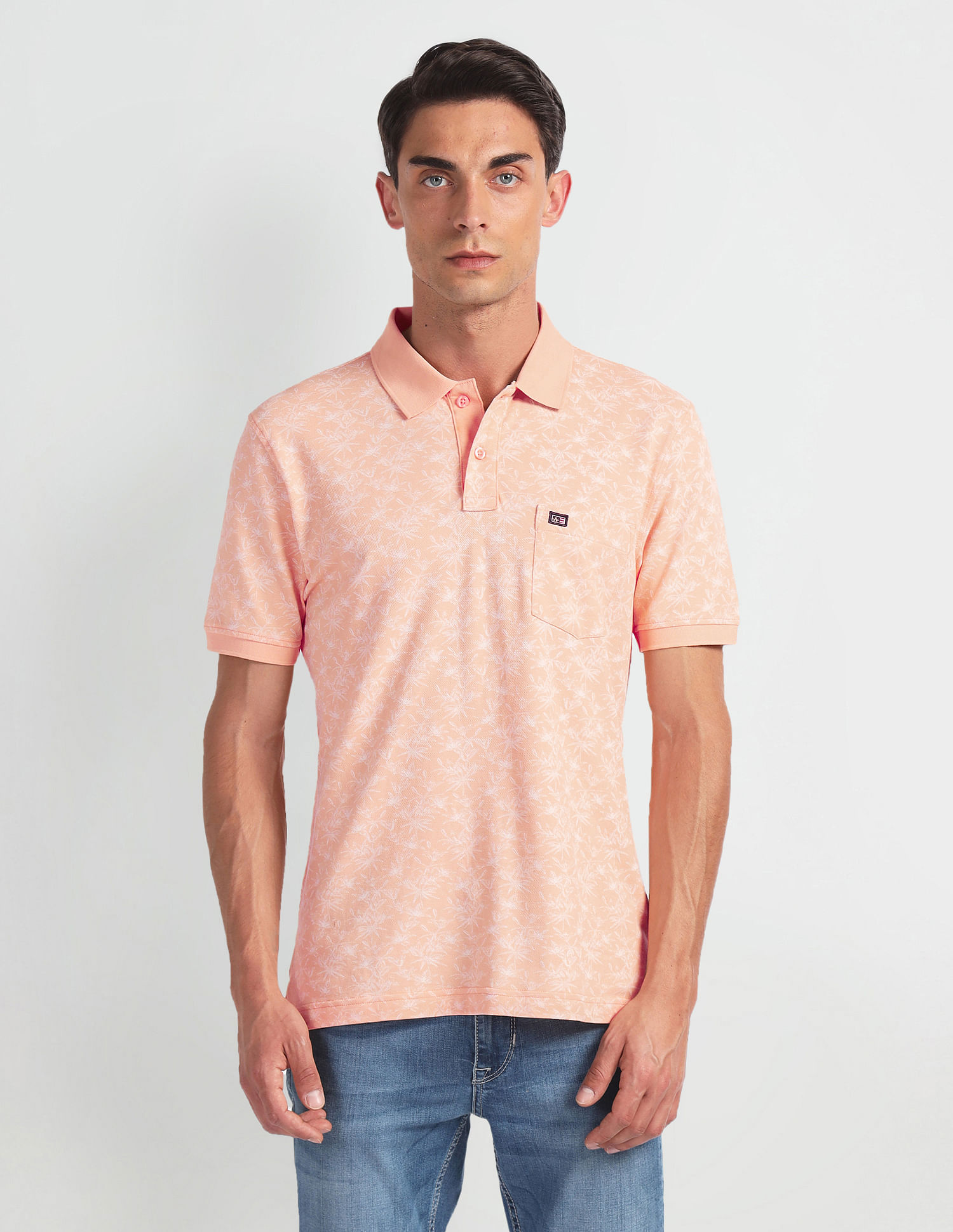 Arrow Sports Tropical Print Regular Polo Shirt