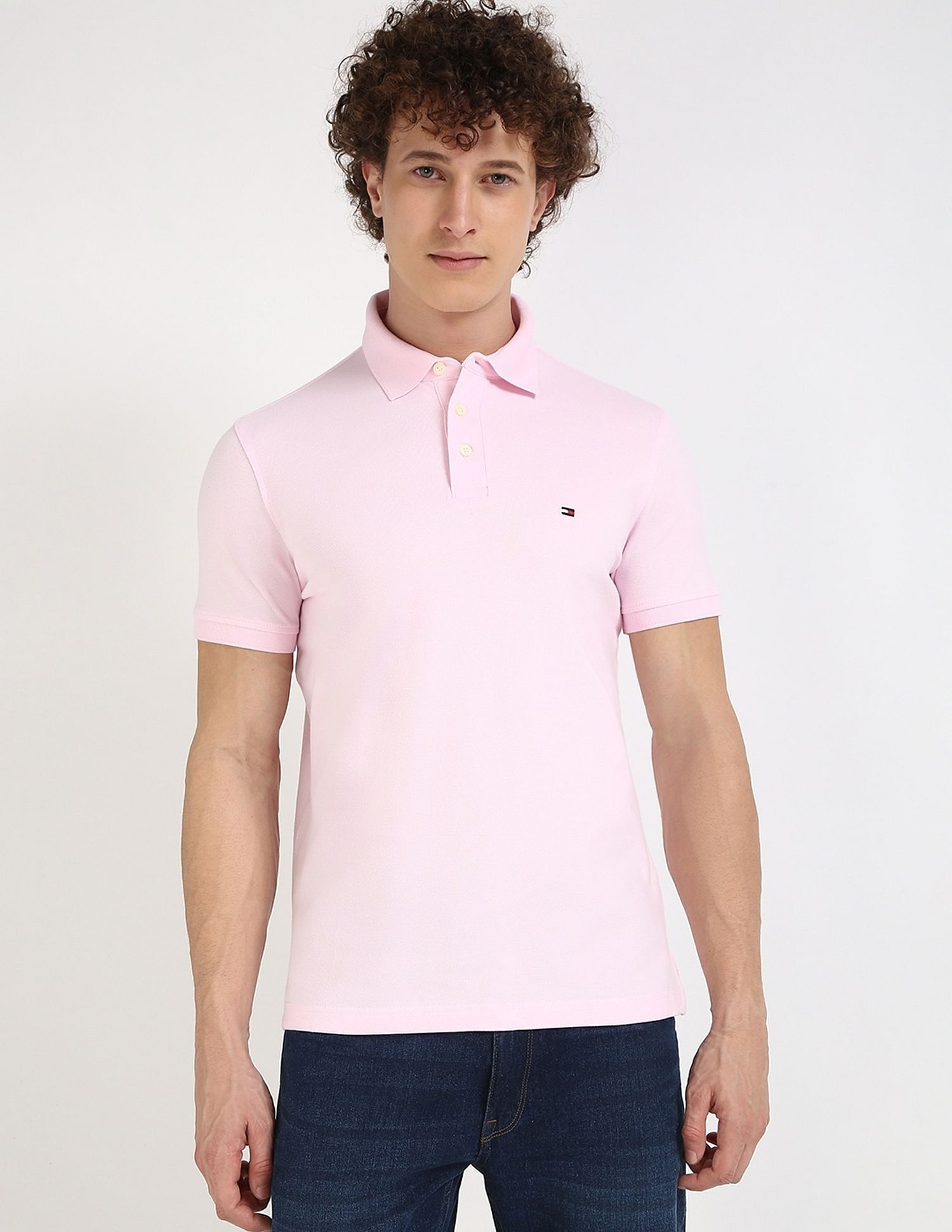 Tommy Hilfiger Solid Slim-Fit Cotton Polo Shirt