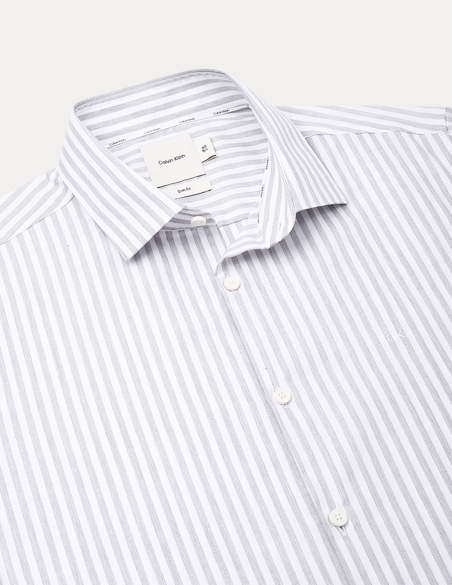 Calvin Klein Jeans Striped Slim-Fit Poplin Woven Shirt