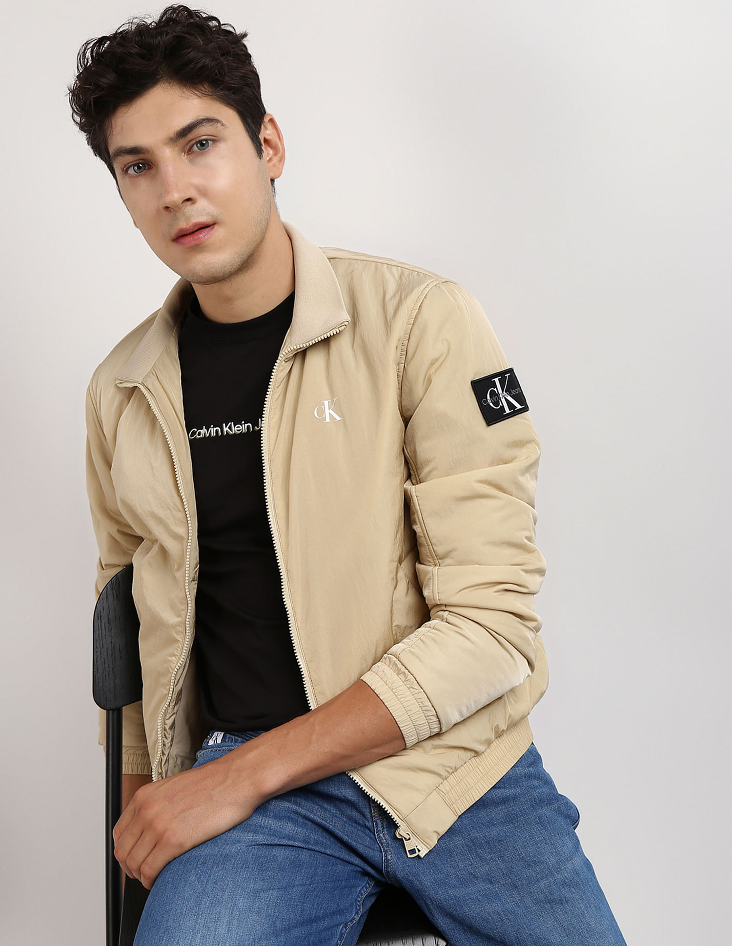 Buy Calvin Klein Solid Padded Harrington Jacket NNNOW