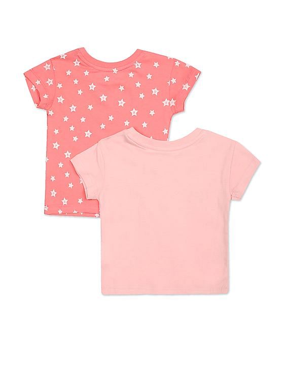 U.S. Polo Assn. Kids Girls Short Sleeve Cotton T-Shirt - Pack Of 2