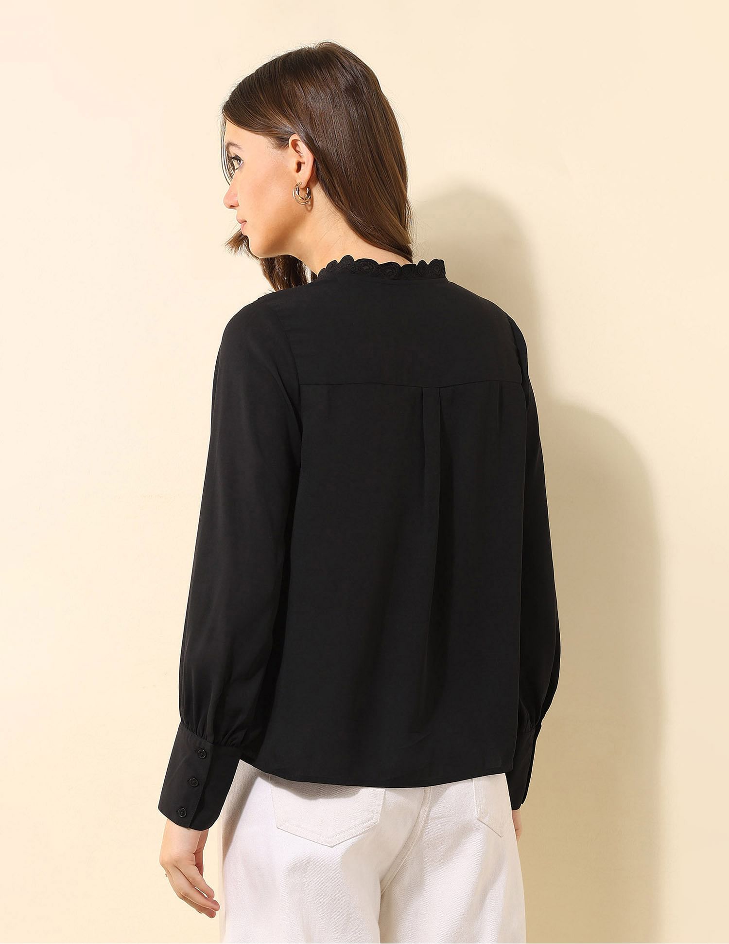 U.S. Polo Assn. Women Embroidered Yoke Top