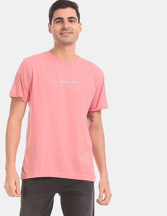 Tシャツ・カットソー [MATINKIM]vintage washed logo top for men in pink VINTAGE WASHED LOGO TOP FOR MEN IN PINK – Matin Kim