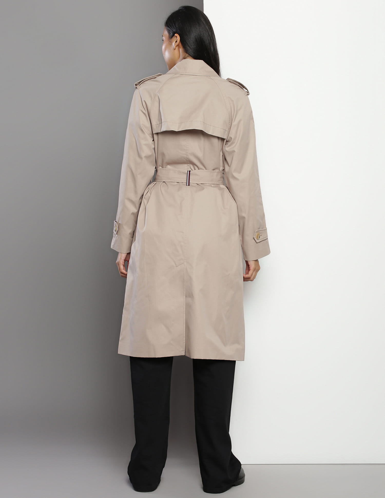 Buy Tommy Hilfiger Pure Cotton Solid Trench Coat