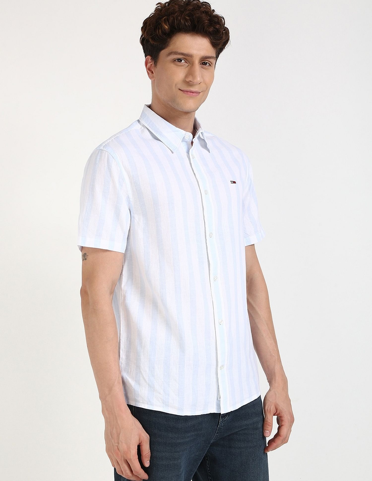 Tommy Hilfiger Striped Regular-Fit Woven Shirt